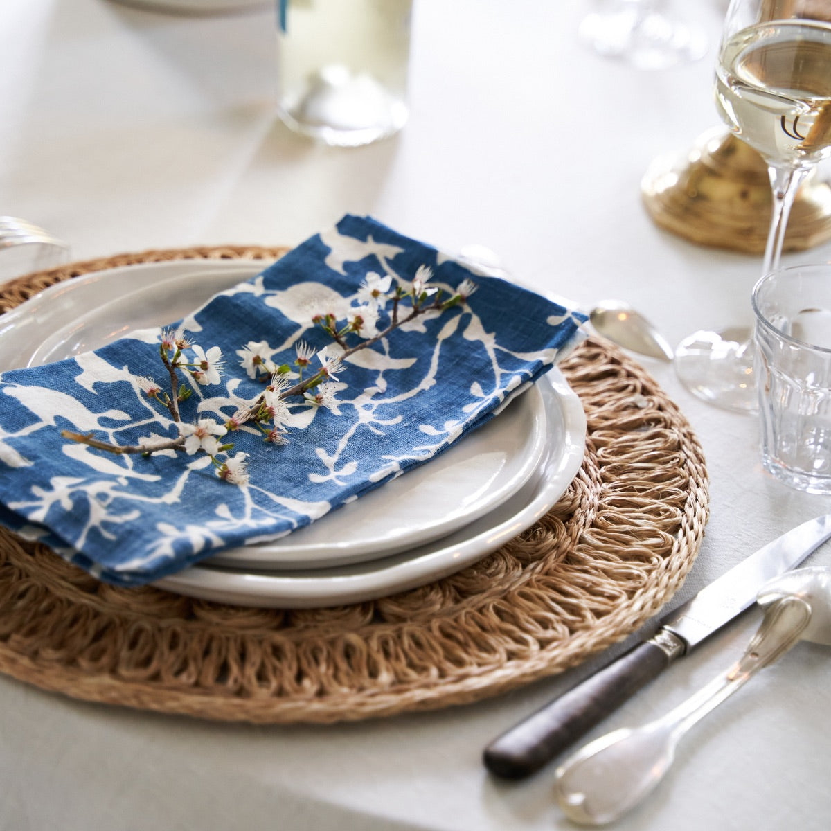 Circolo Abaca Natural 15" Round Placemats - Set of 4