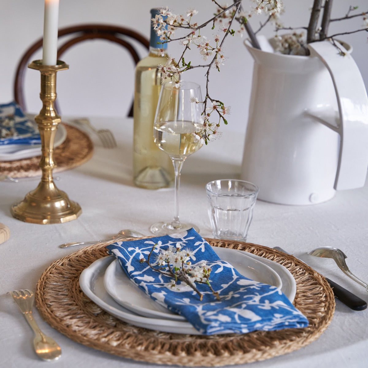 Blue Sanctuary Printed Napkins - Set of 4