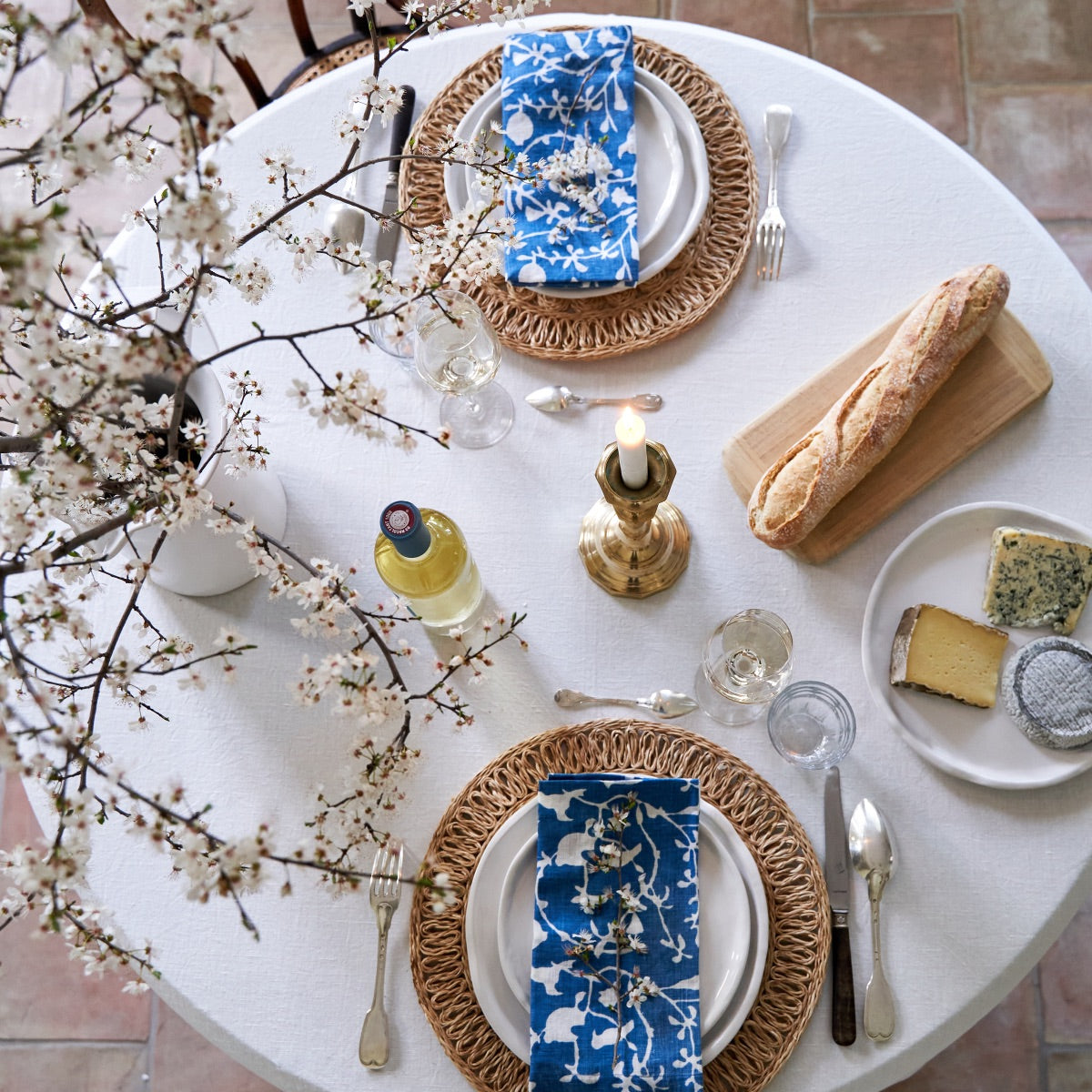 Blue Sanctuary Printed Napkins - Set of 4