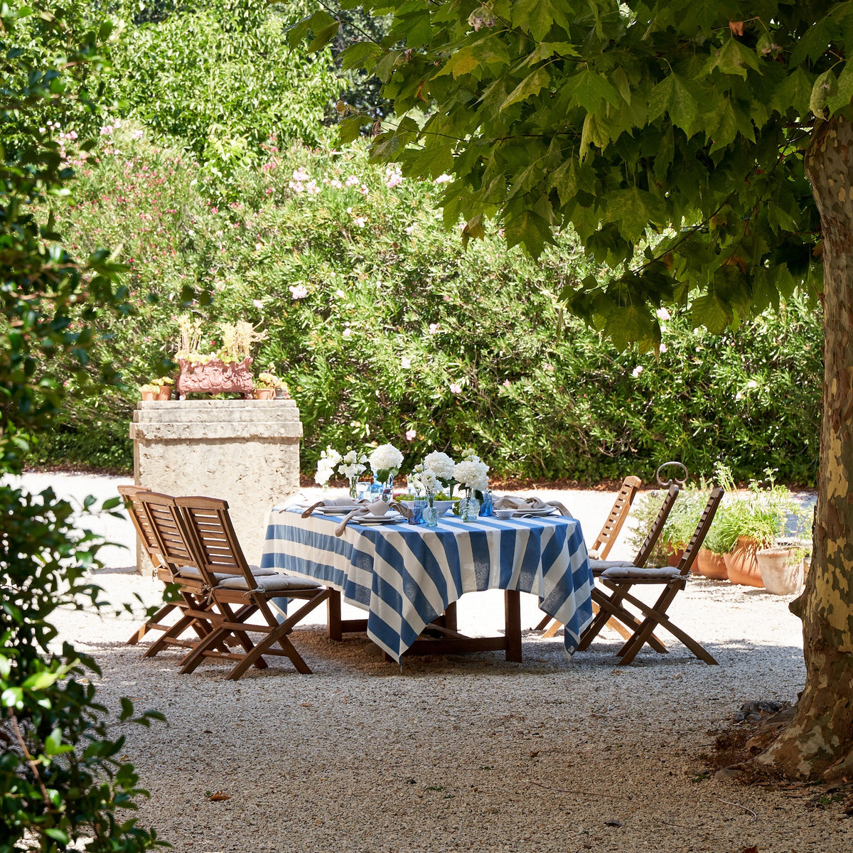 French Tablecloth St. Tropez Blue Stripes