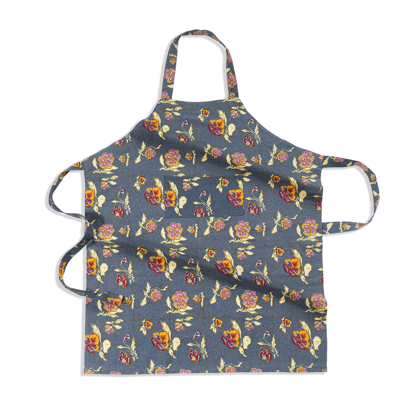 Pansy Apron Red & Grey