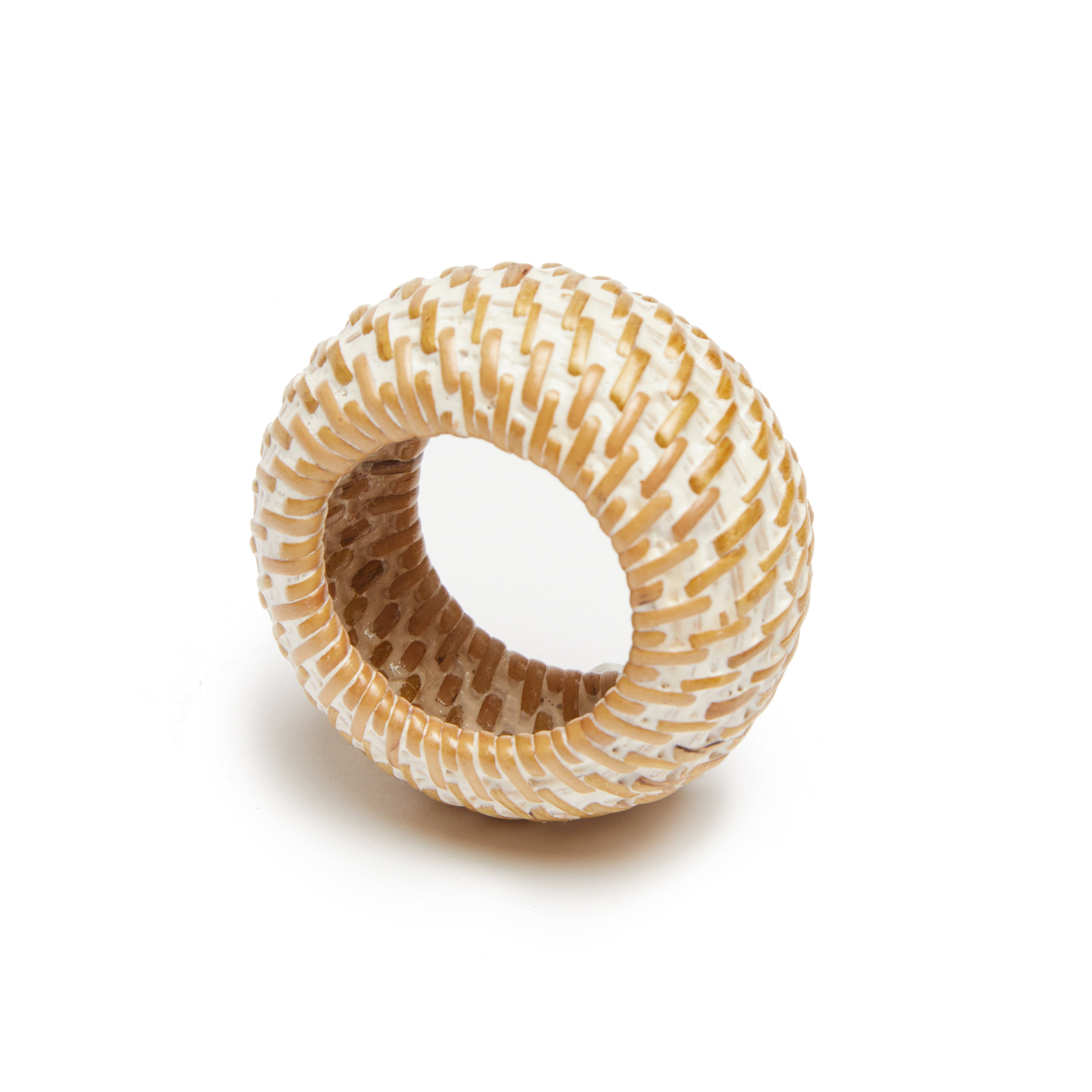 Eclipse Whitewash Napkin Ring - Set of 4