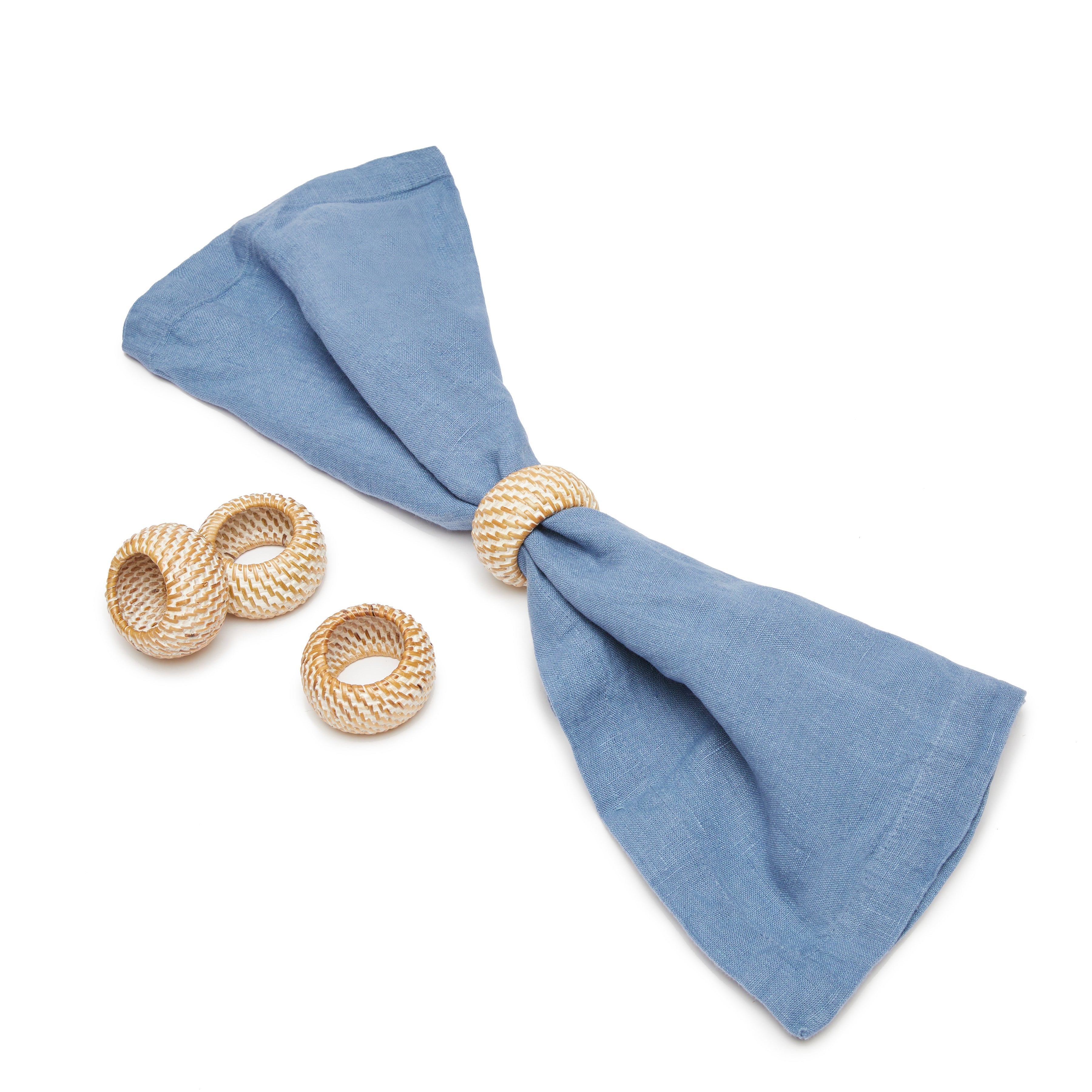 Eclipse Whitewash Napkin Ring - Set of 4