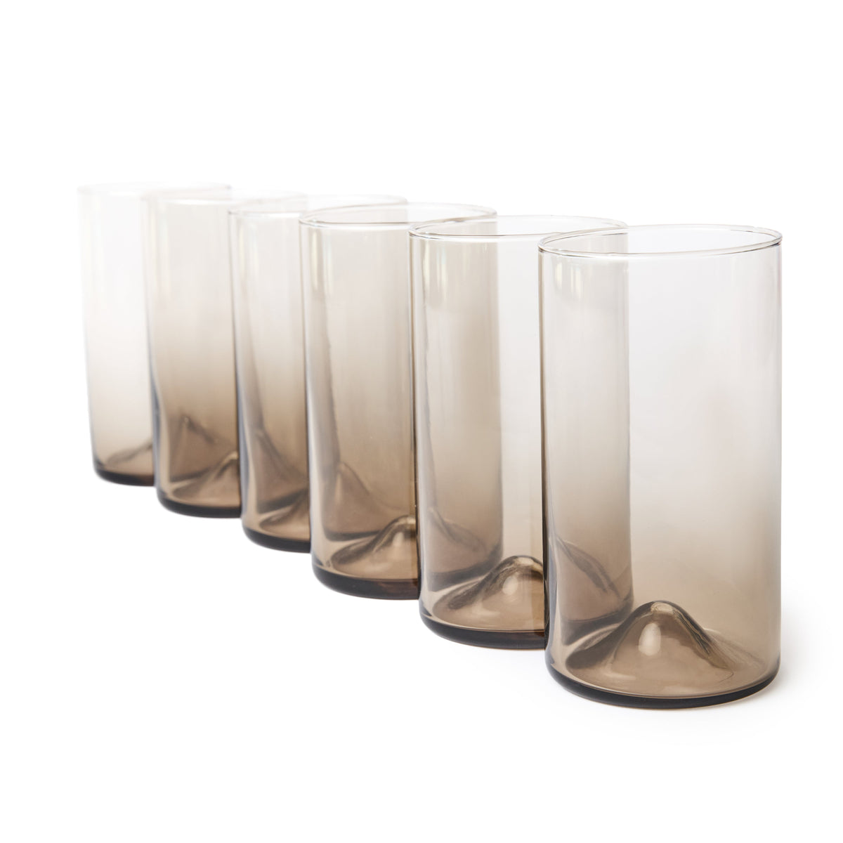 Verona Tall Glass, Smoke, 14 oz, Set of 6