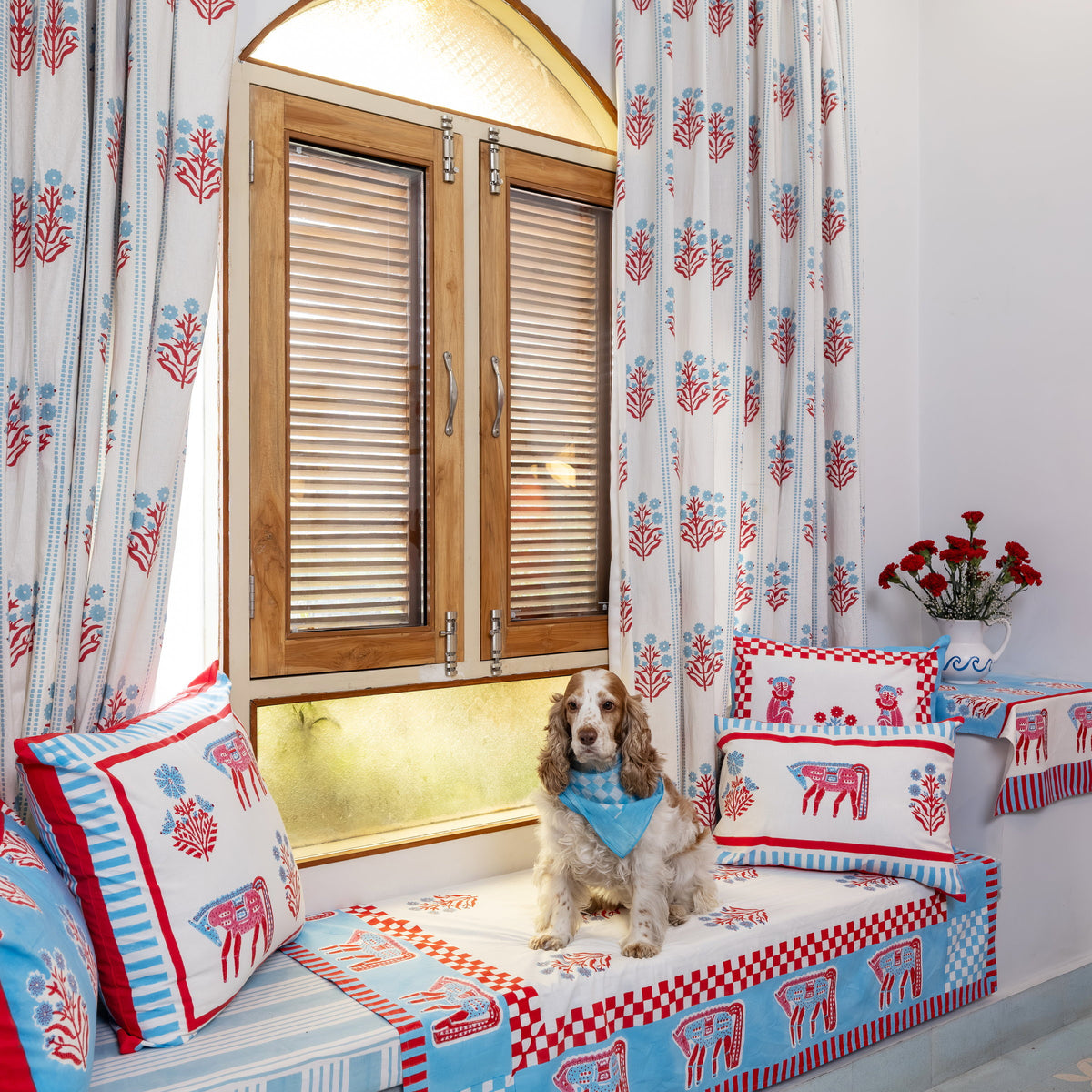 Cheval Nomade Pink & Blue Cushion Cover