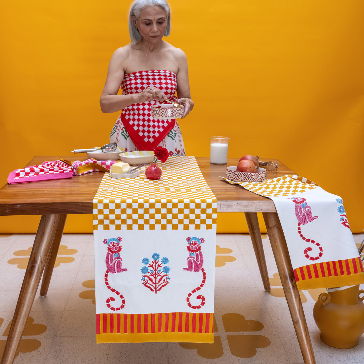 Jeu de Singes Mustard & Pink Runner