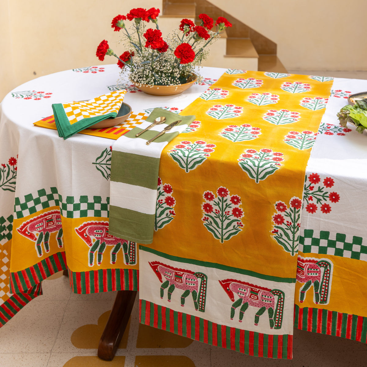 Cheval Nomade Mustard & Green Runner