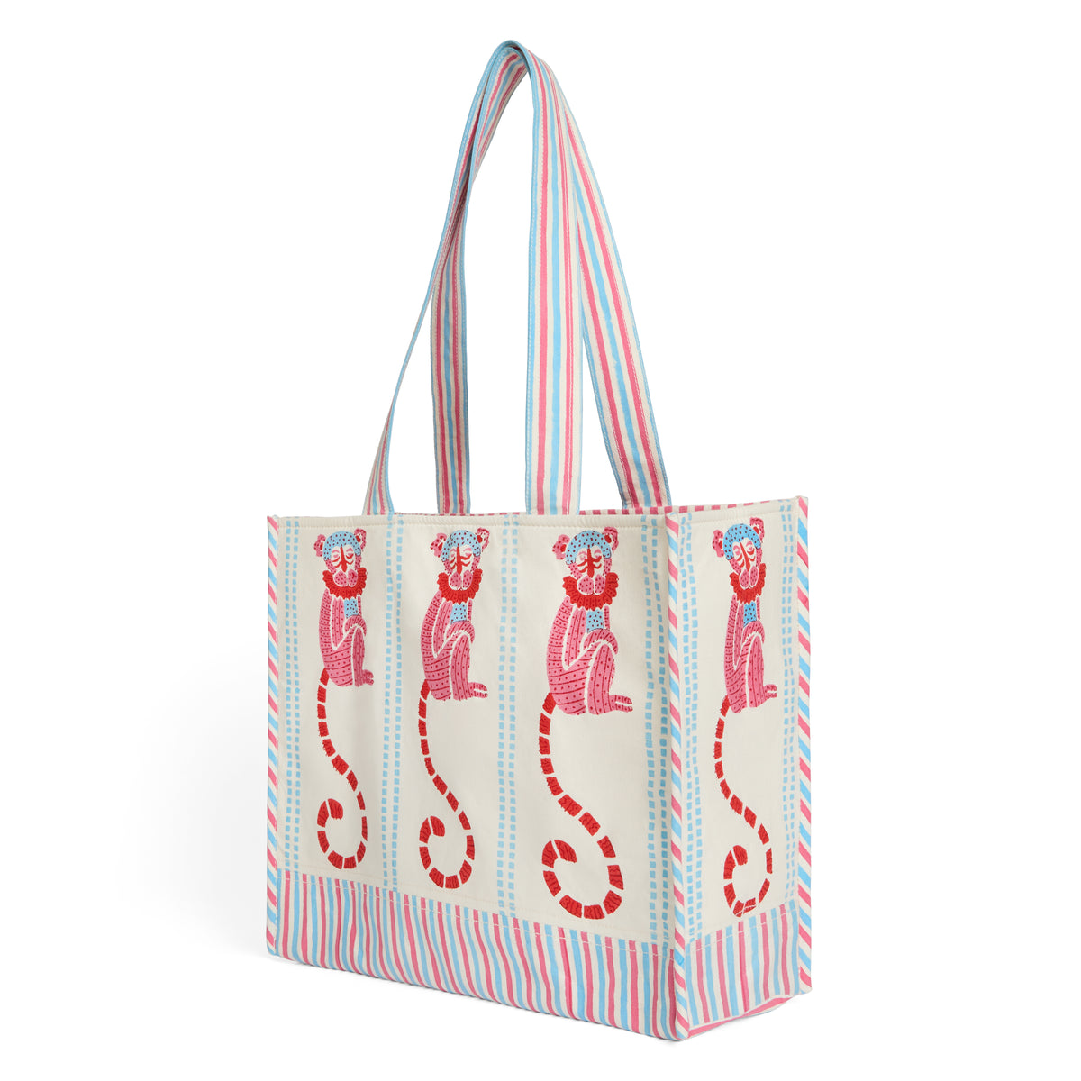 Jeu de Singes Blue & Pink Tote Bag