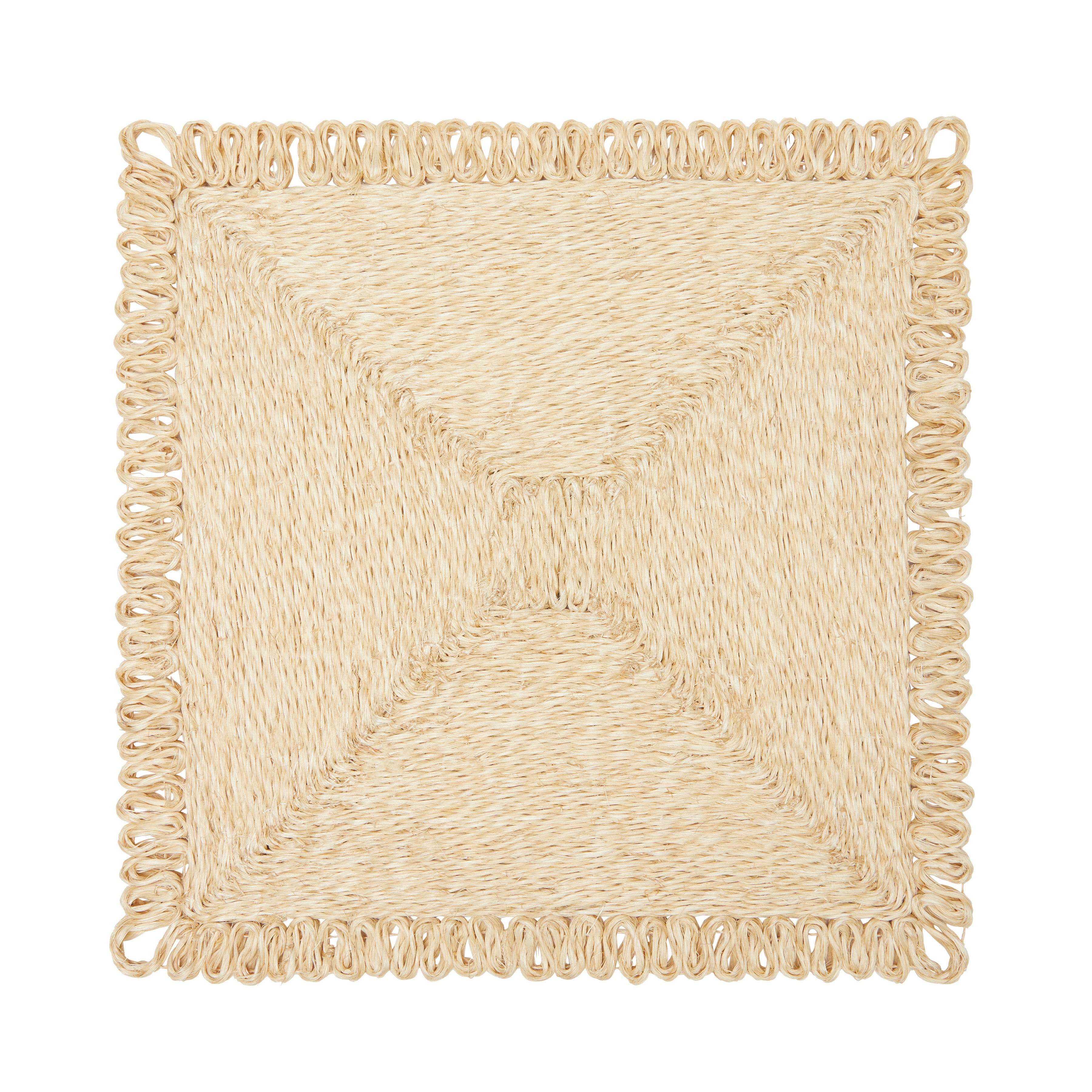 Loopy Square 14" Natural Placemats, Set of 4