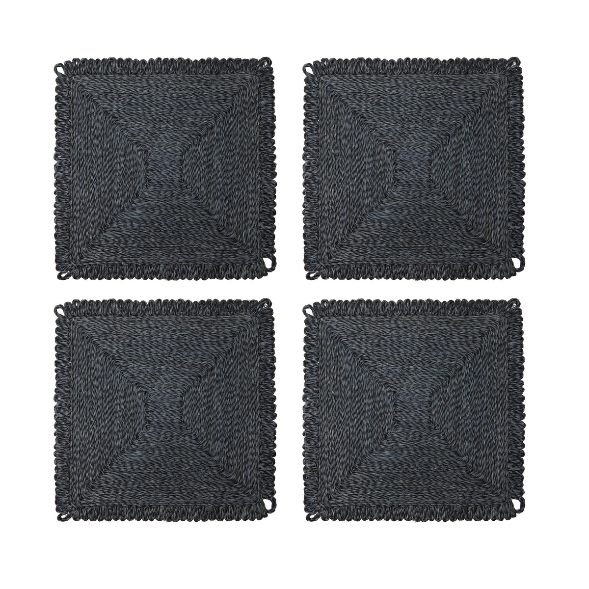 Loopy Square 14" Navy Placemats, Set of 4