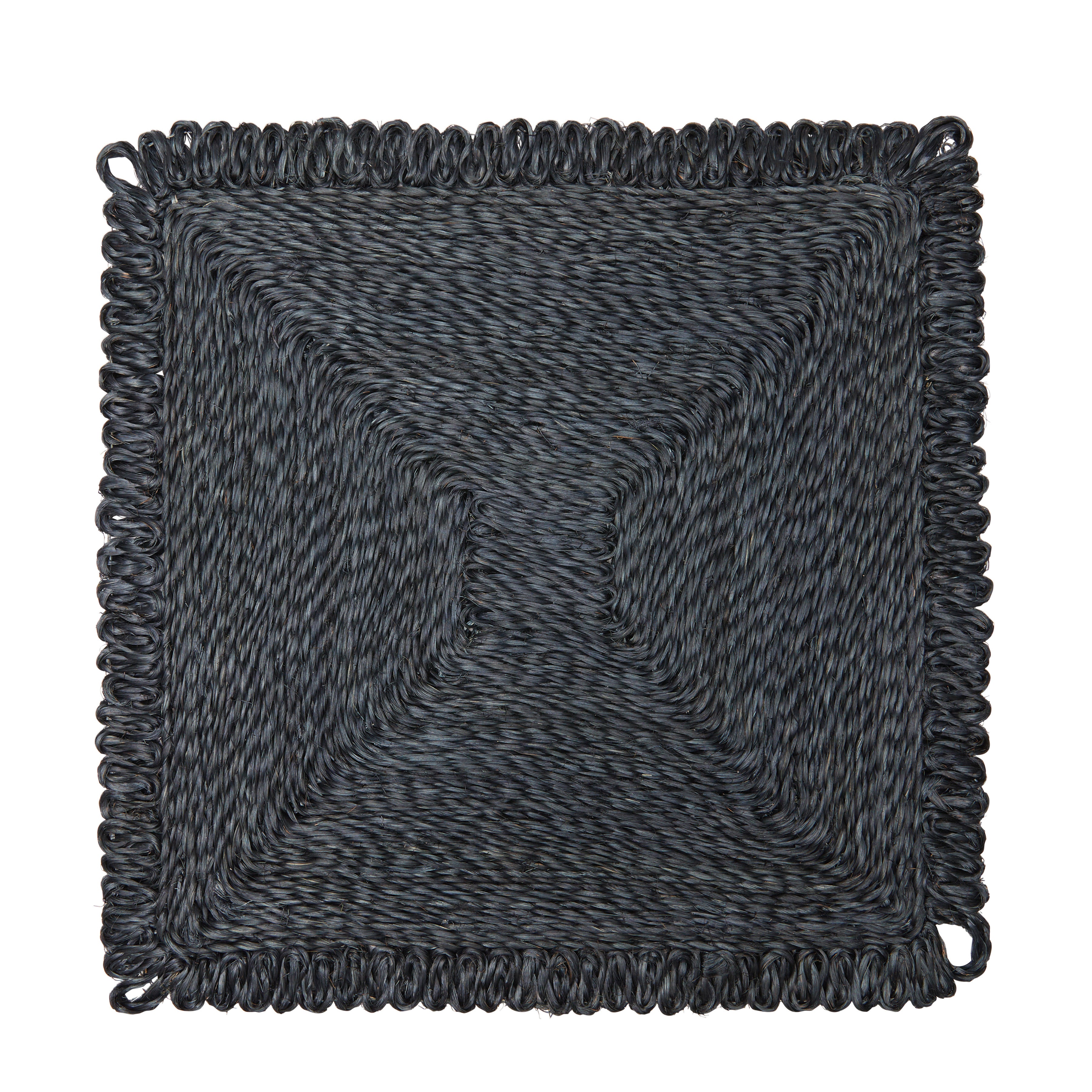 Loopy Square 14" Navy Placemats, Set of 4