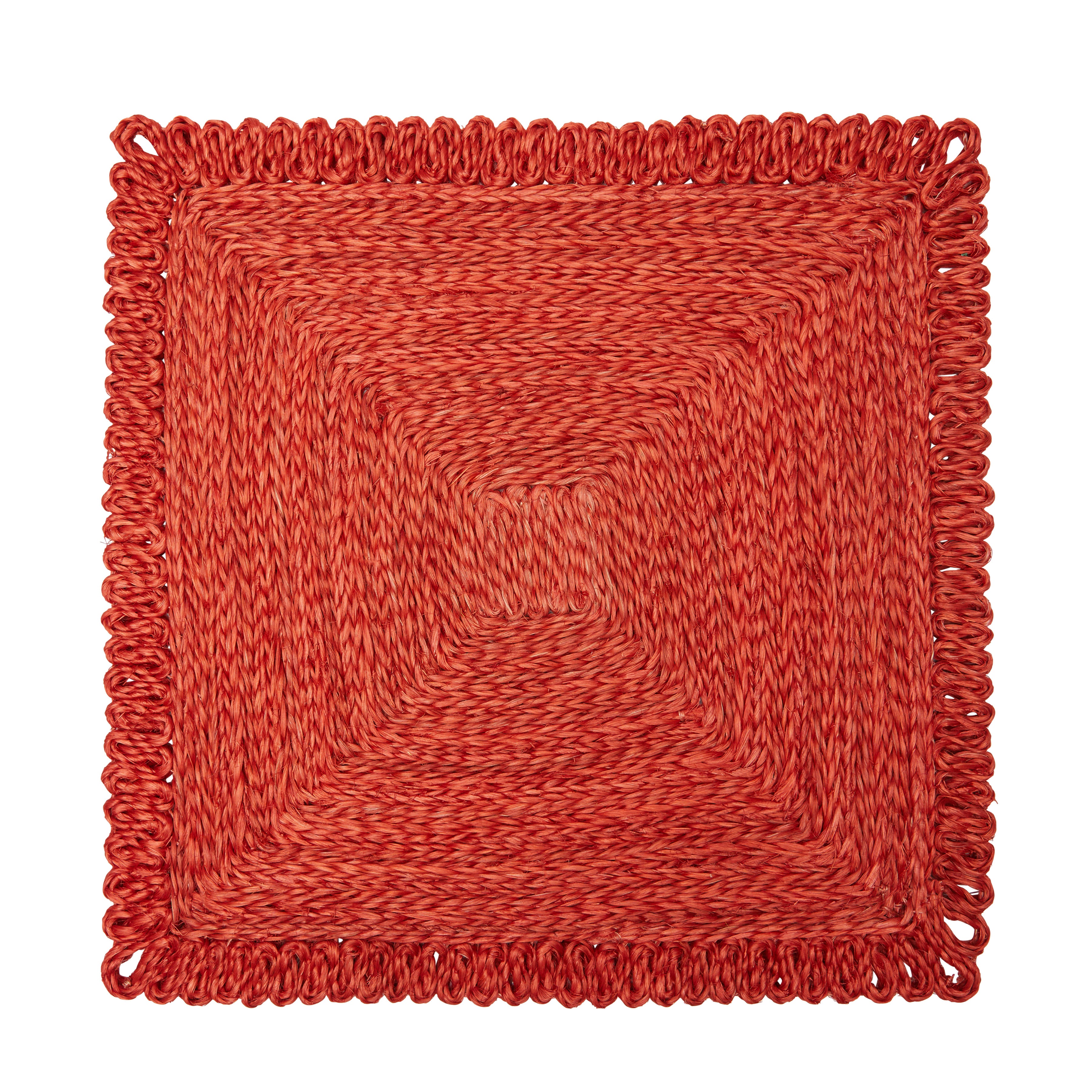 Loopy Square 14" Red Placemats, Set of 4