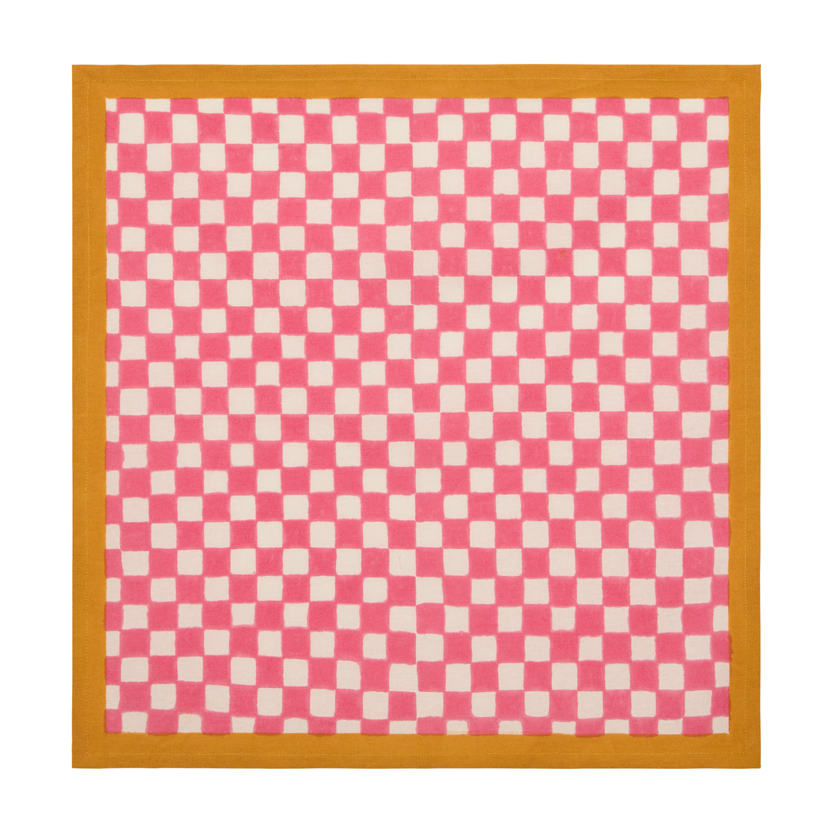 Gingham Check Pink/Mustard Napkins, Set of 4