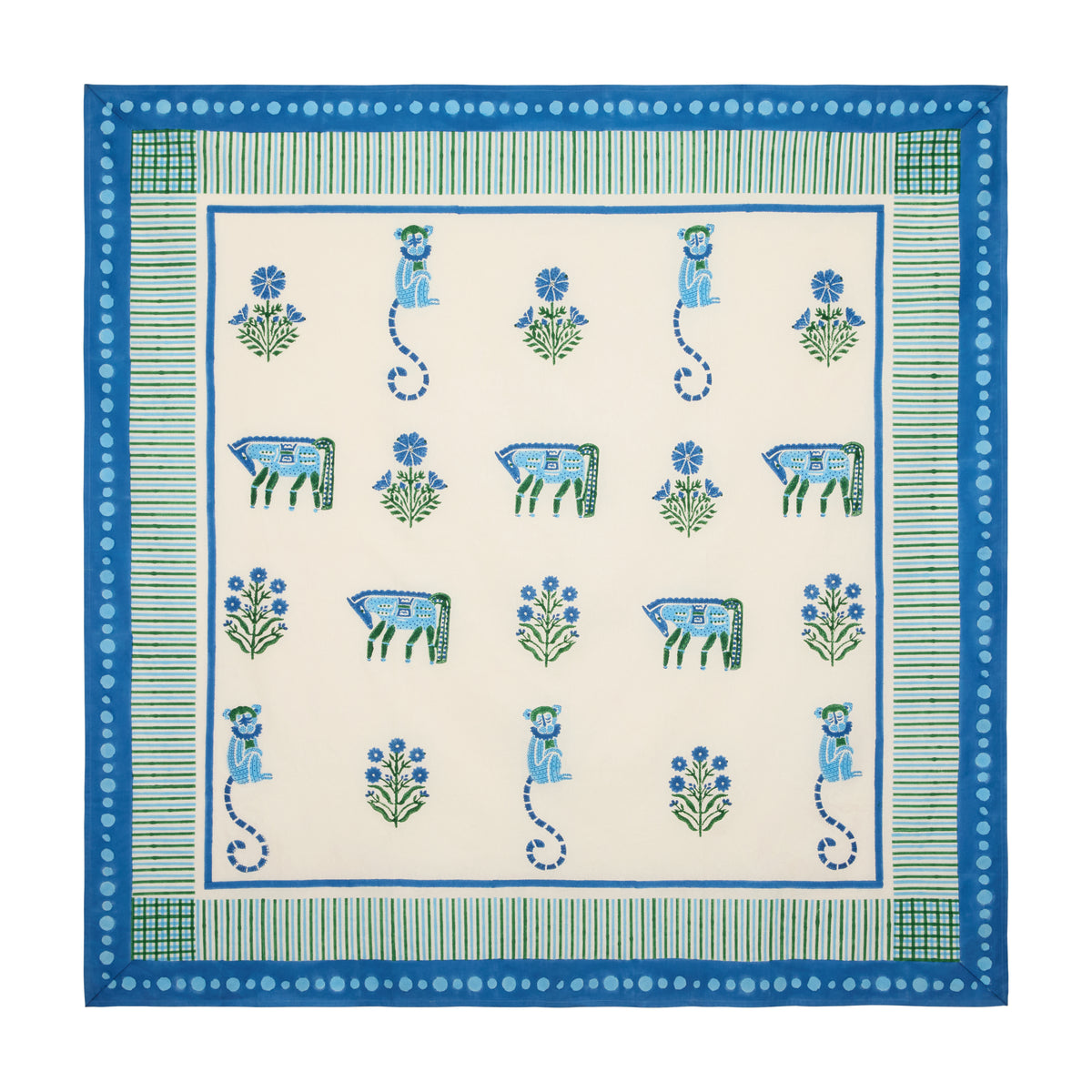 Menagerie Blue Tablecloth