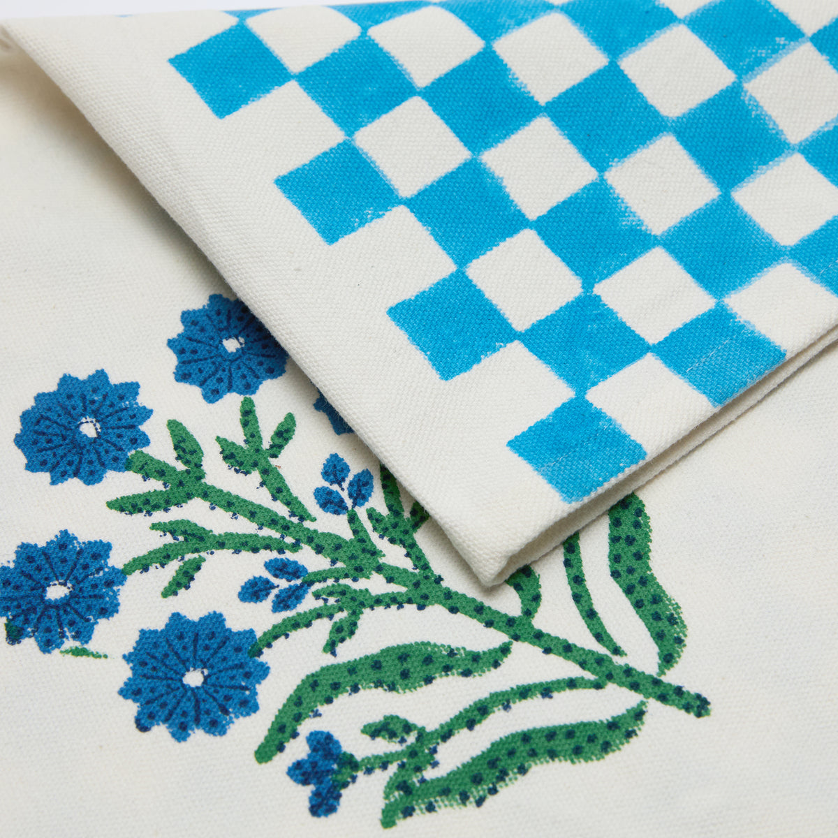 Jeu de Singes Blue & Green Tea Towels, Set of 2