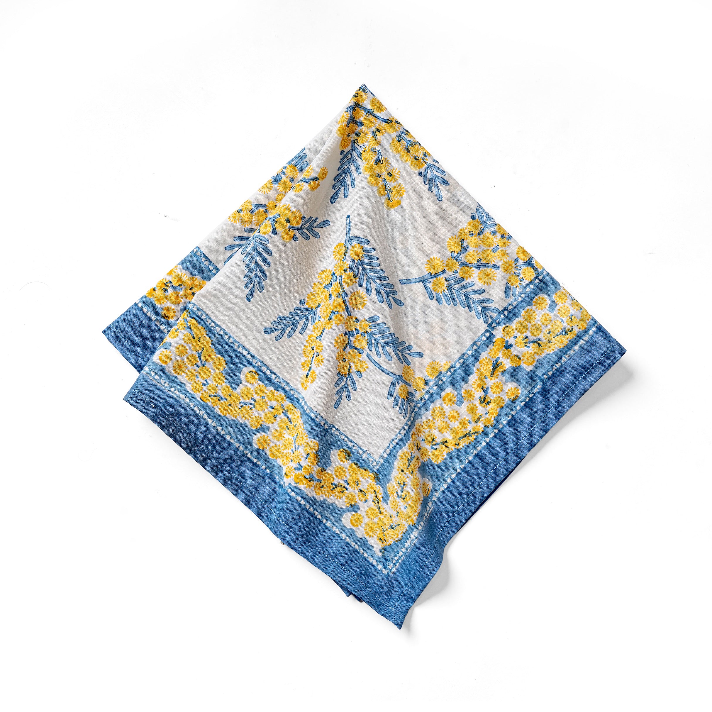 French Tablecloth Mimosa Blue & Yellow