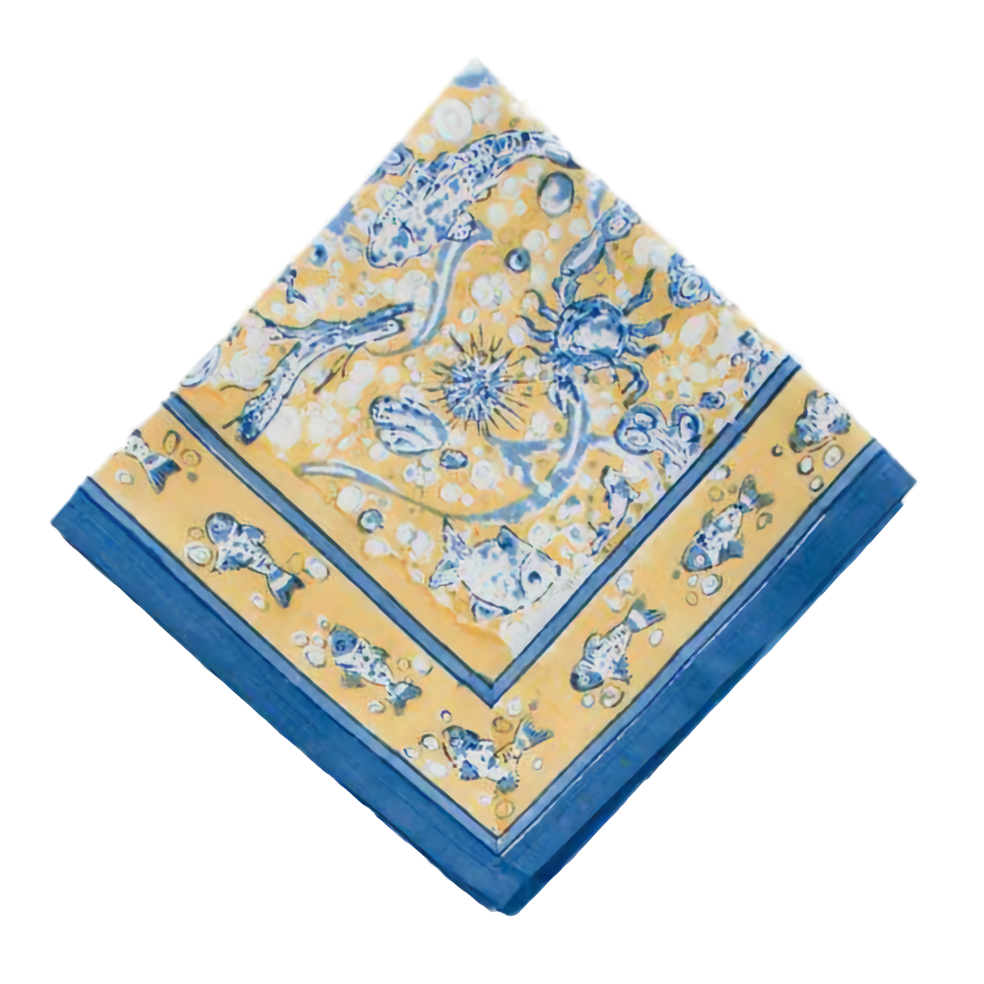 French Tablecloth La Mer Blue & Yellow