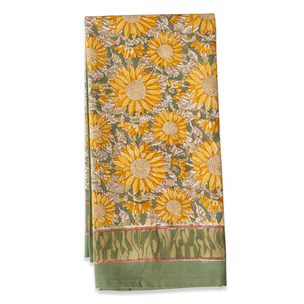 Sunflower Tea Towels Yellow & Green, Set of 3