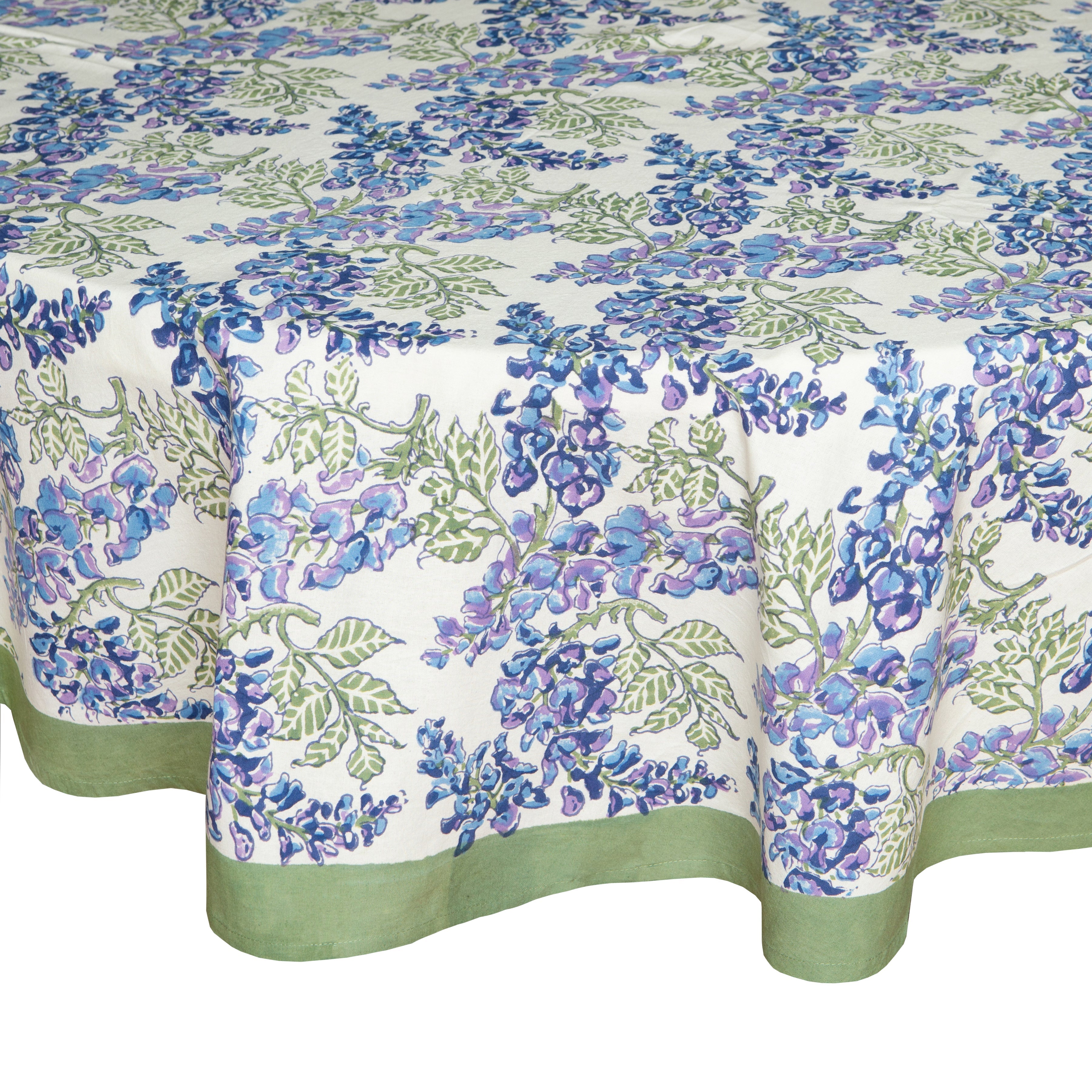 French Tablecloth Wisteria Green & Blue