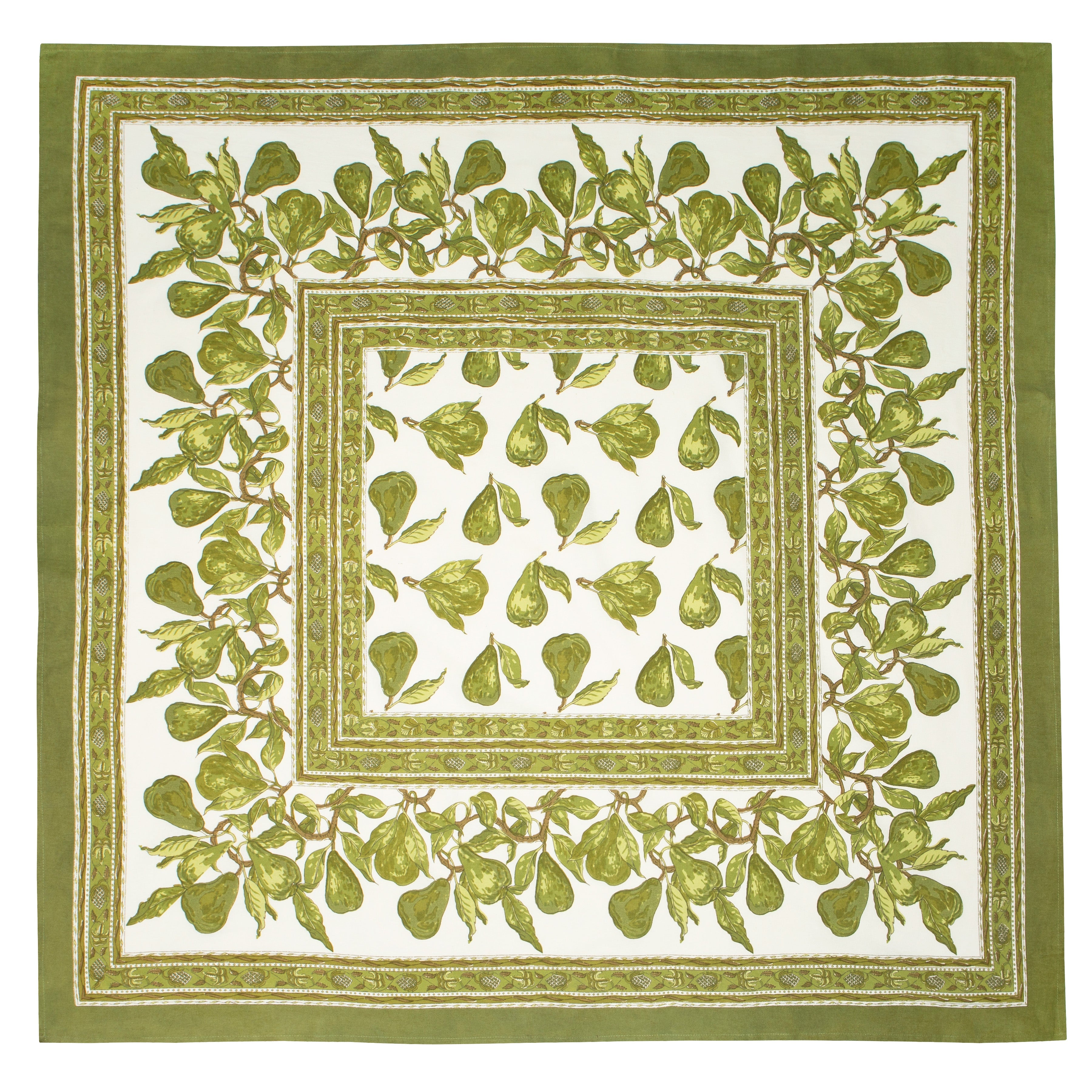 French Tablecloth Orchard Pear Green