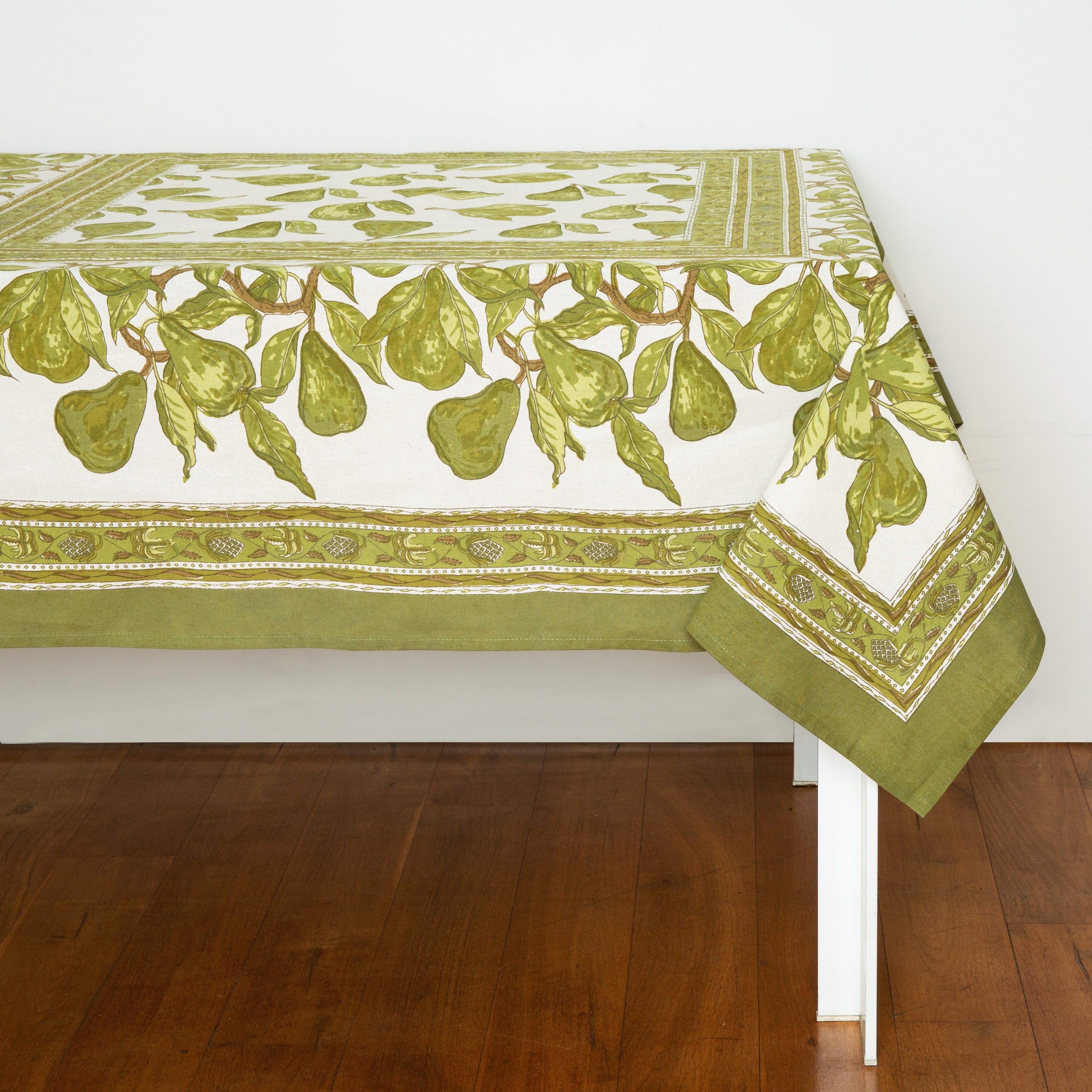 French Tablecloth Orchard Pear Green