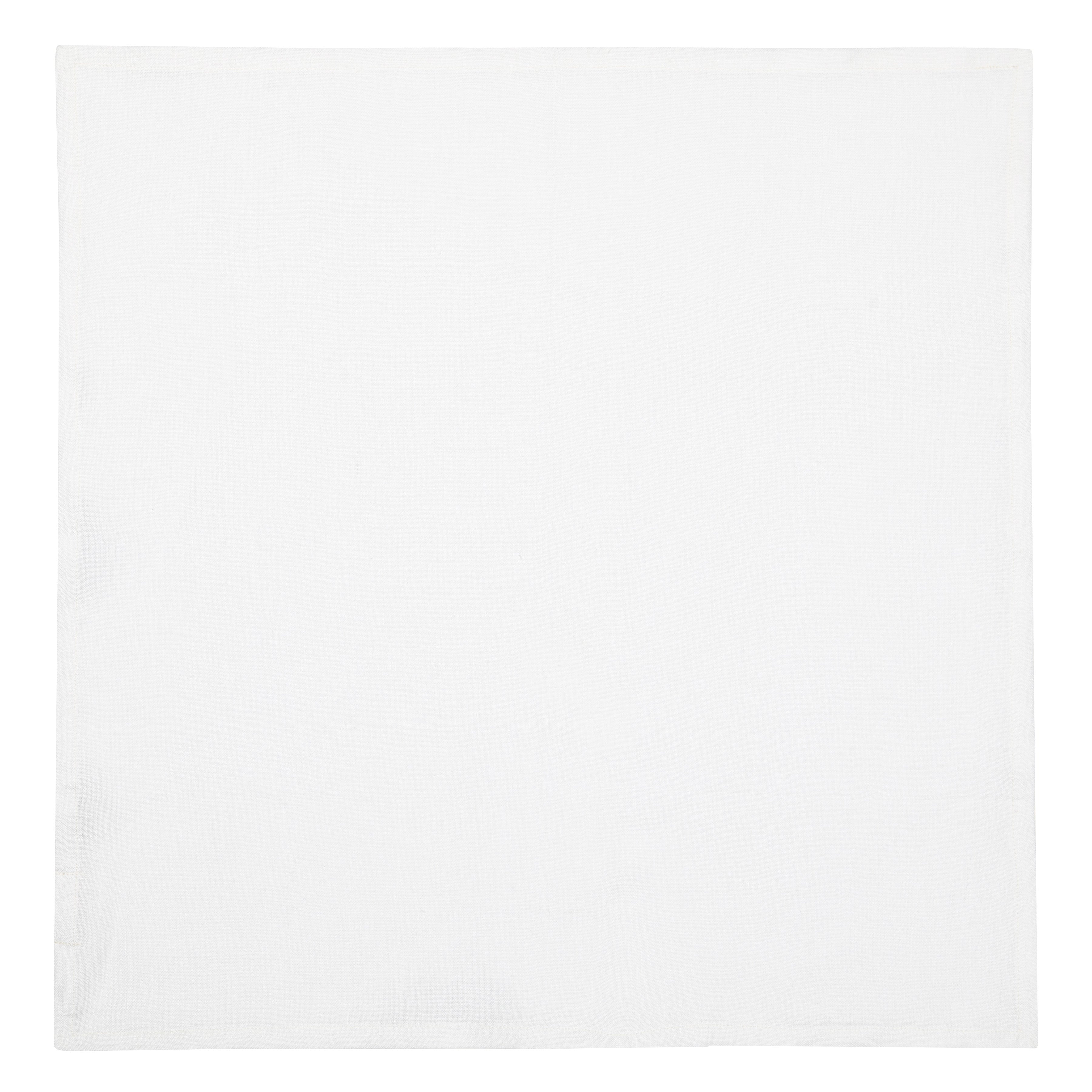 Palma Handwoven Linen White Napkins 20x20 - Set of 4