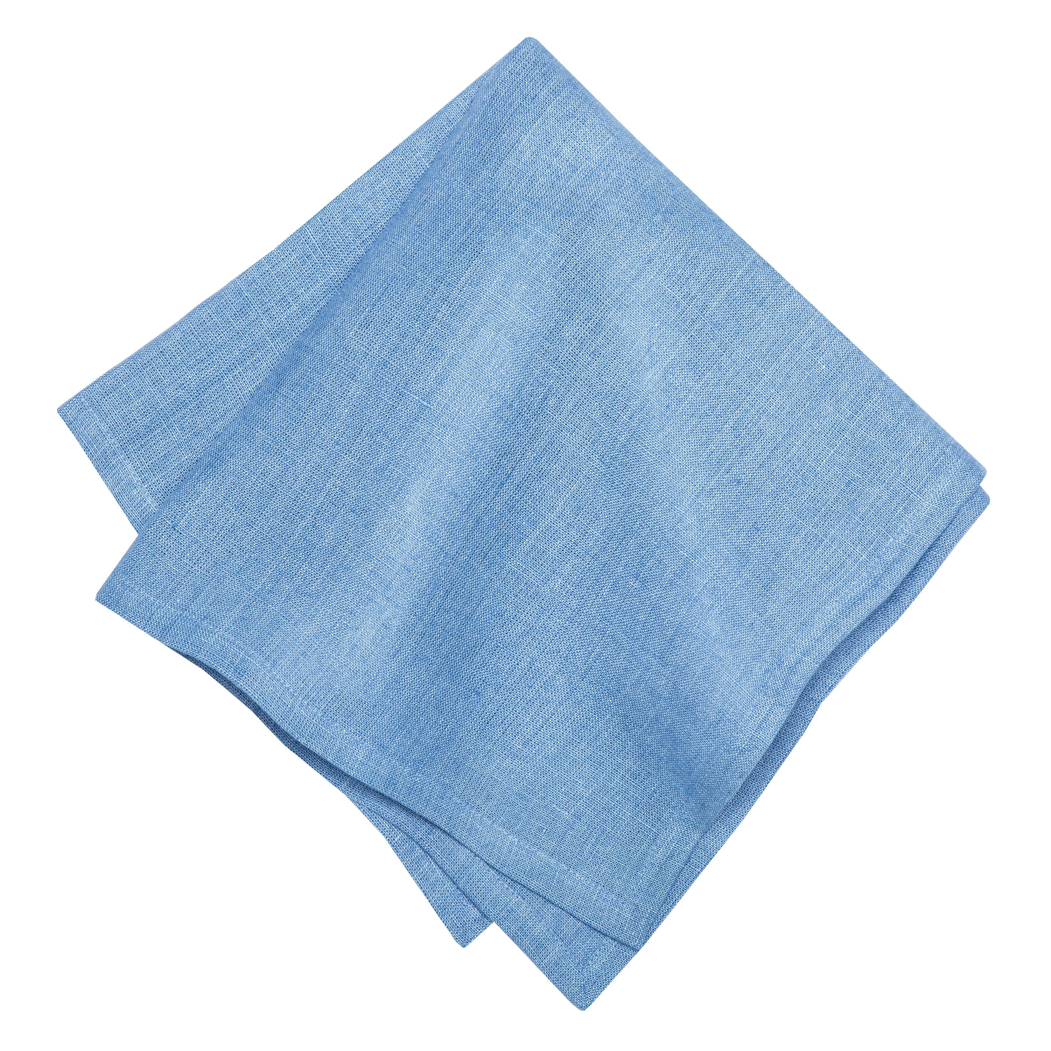 Palma Handwoven Linen Cornflower Blue Napkins 20x20 - Set of 4