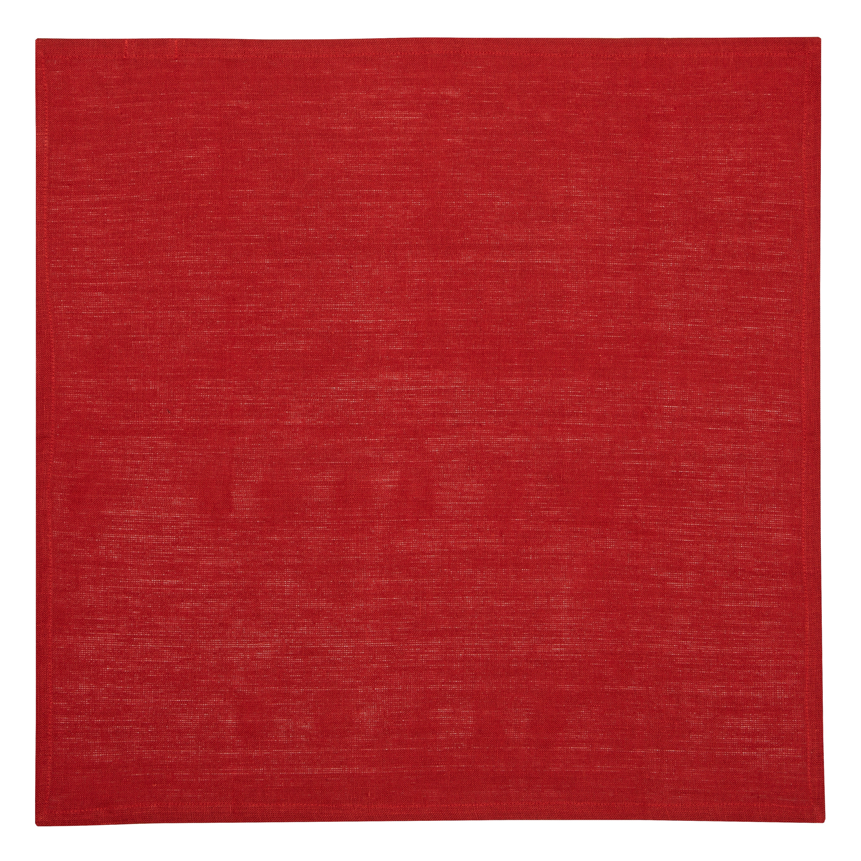 Palma Handwoven Linen Cherry Red Napkins 20x20 - Set of 4
