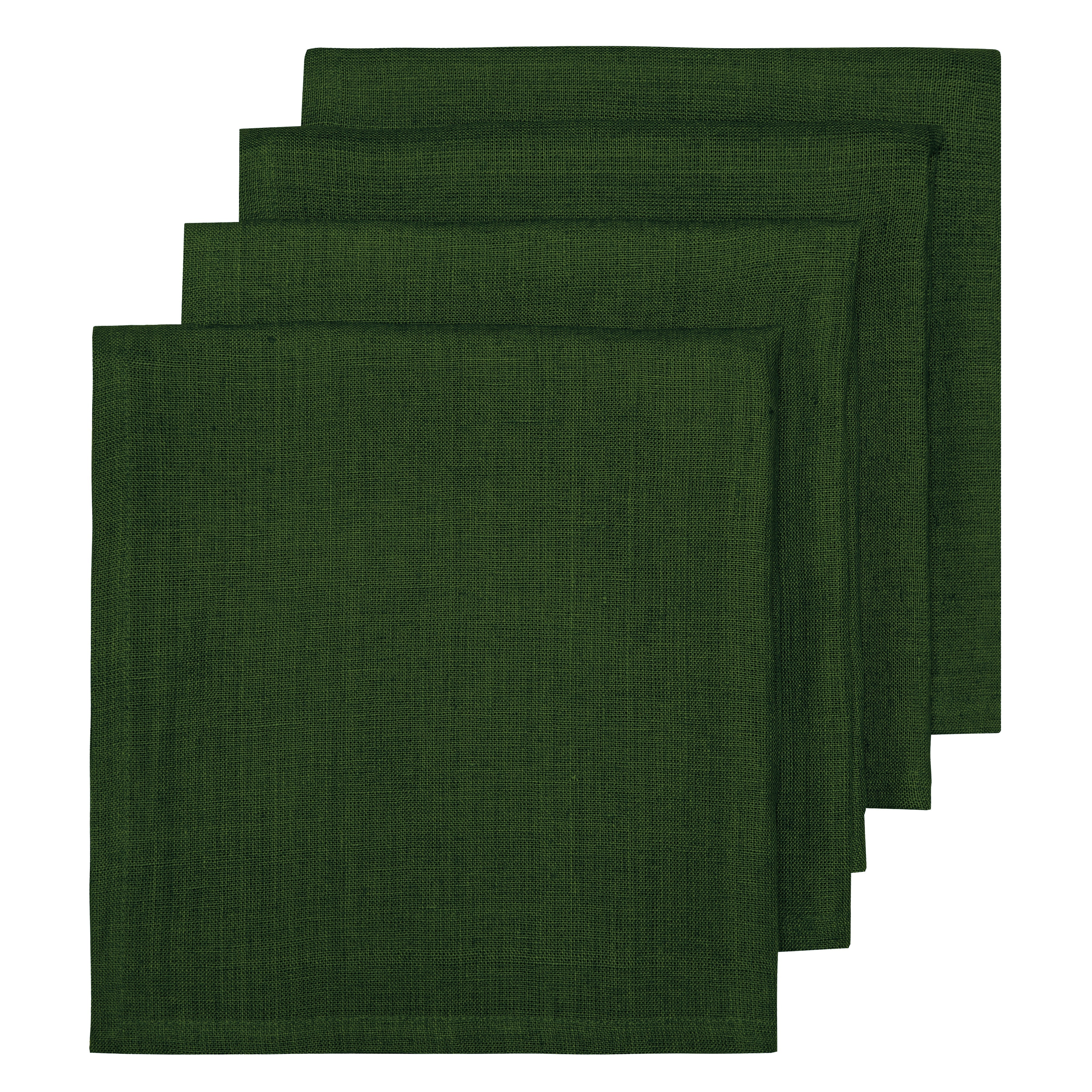 Palma Handwoven Linen Forest Green Napkins 20x20 - Set of 4
