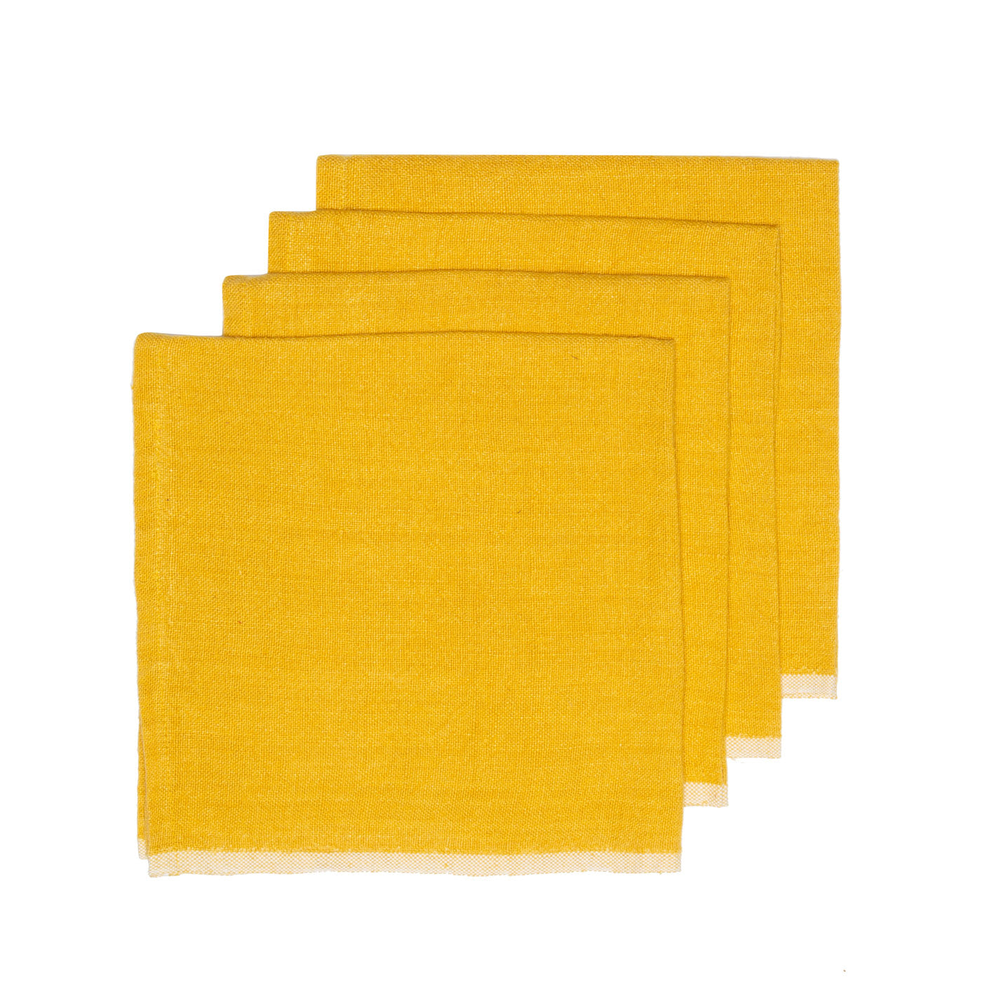 Chunky Linen Mustard Napkins, Set of 4