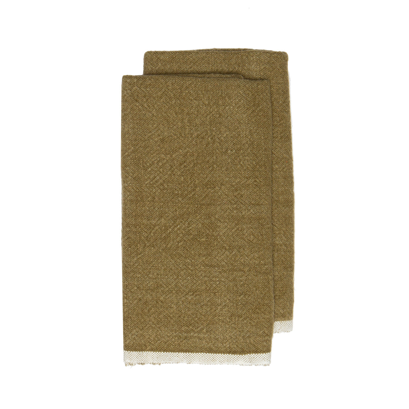Chunky Linen Forest Green Kitchen Towels, Set of 2