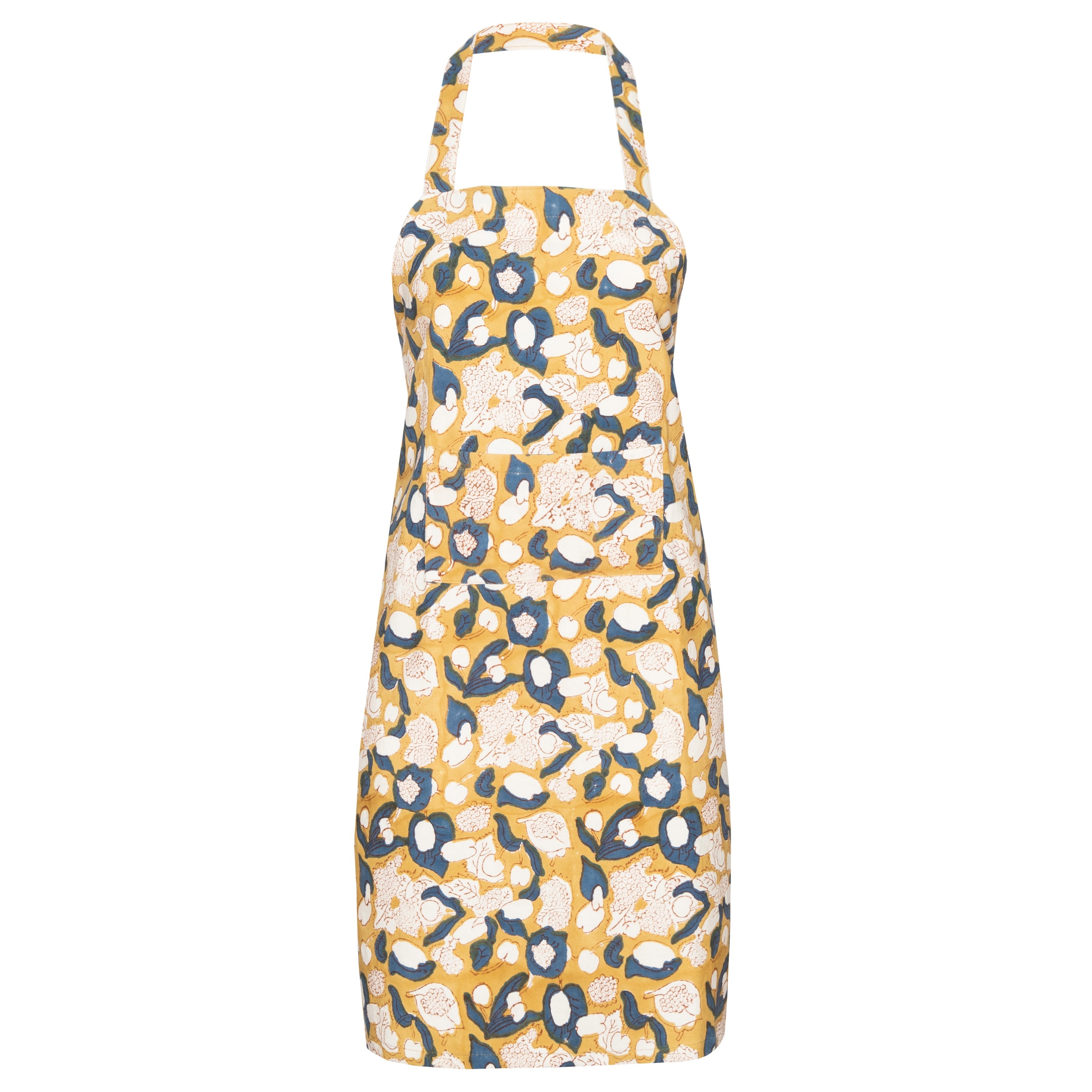 Forest Harvest Apron Mustard & Blue