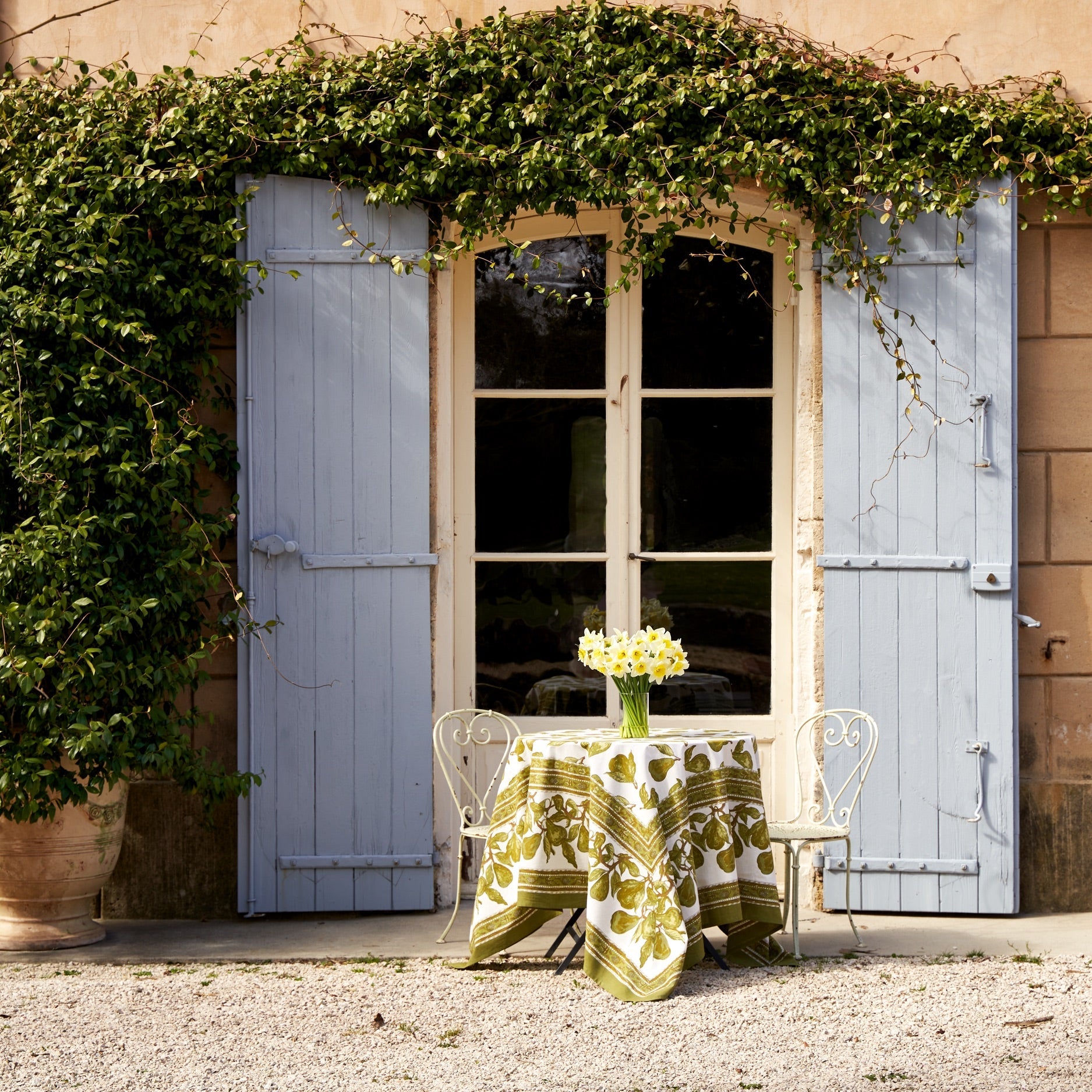 French Tablecloth Orchard Pear Green