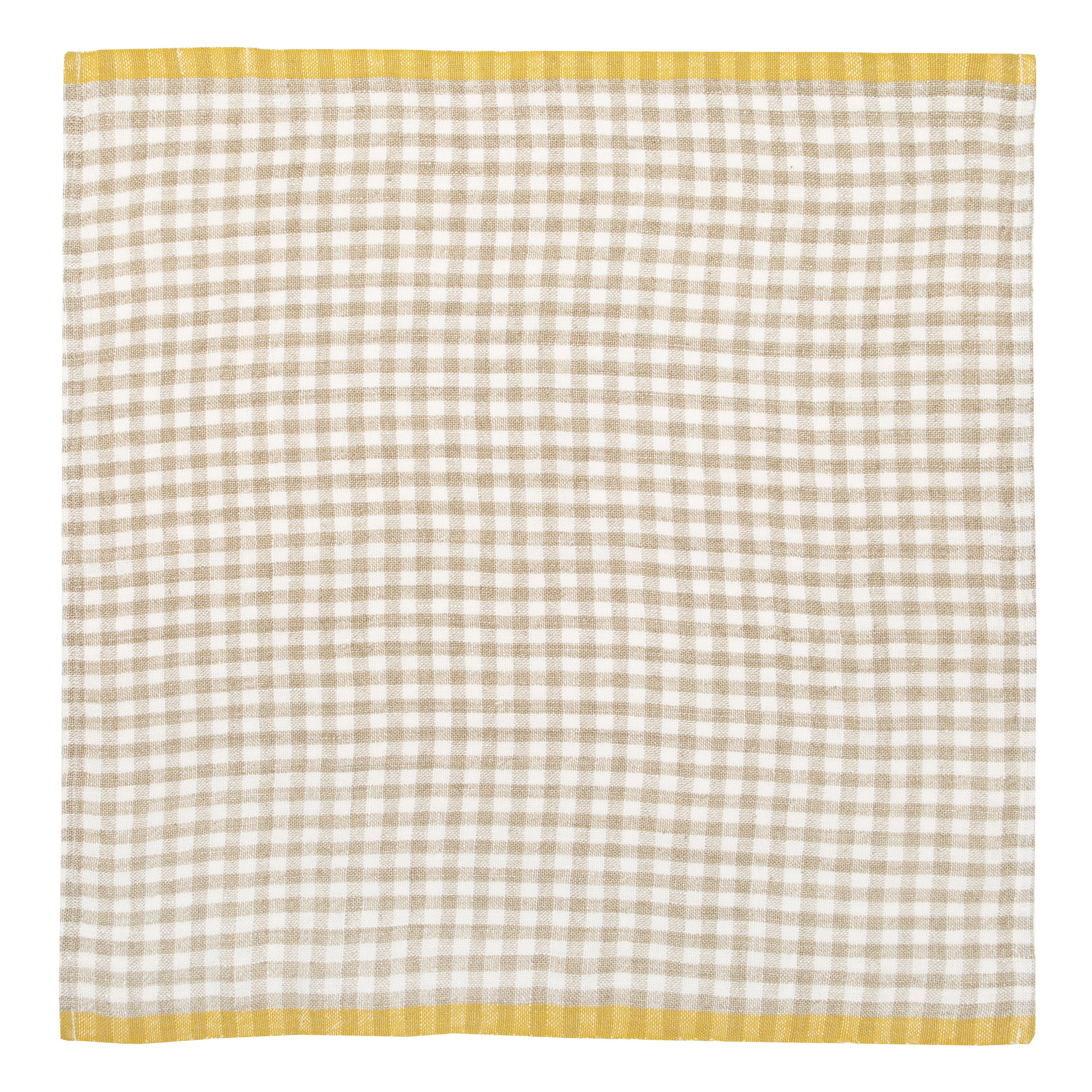 Two-Tone Gingham Napkins Natural & Dijon