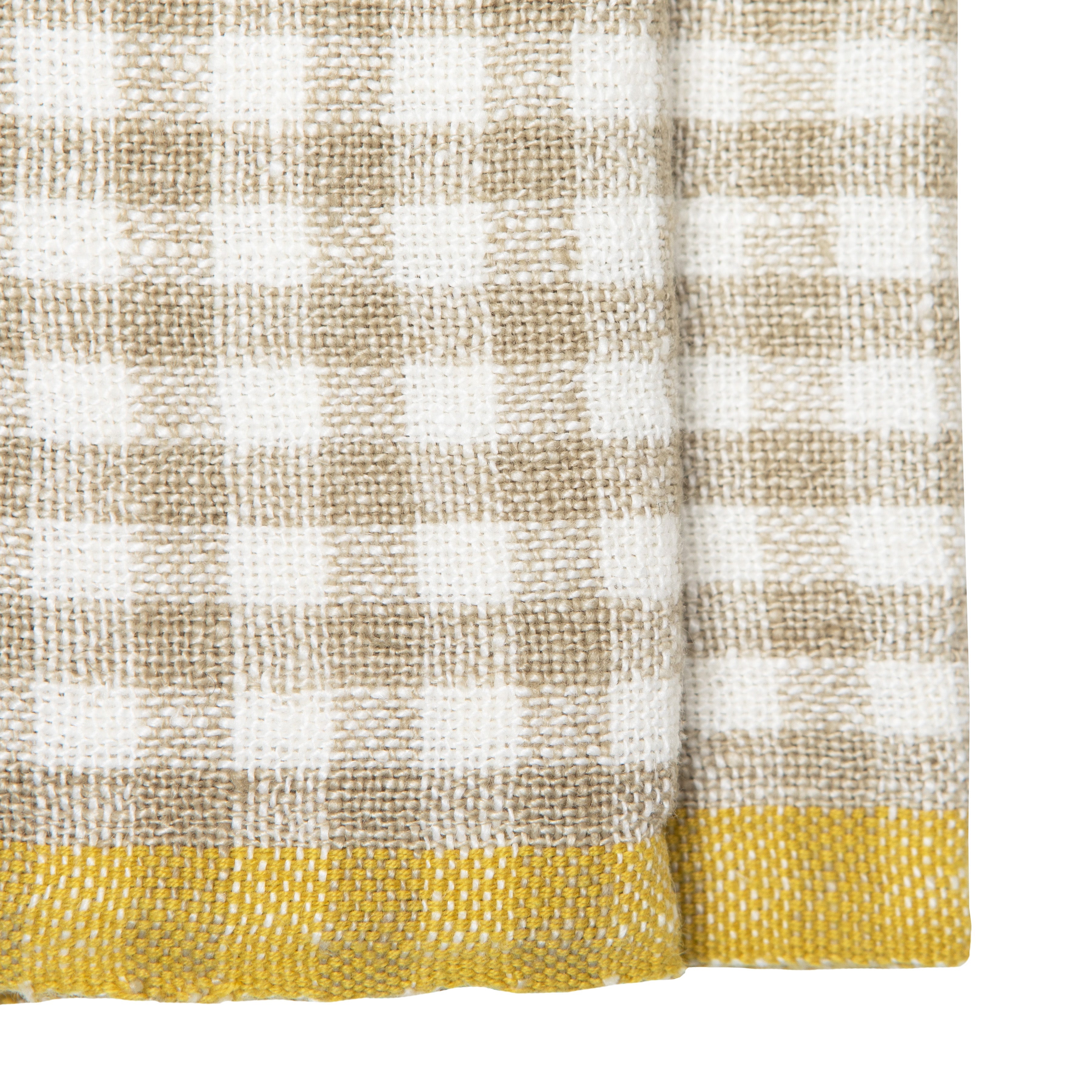 Two-Tone Gingham Napkins Natural & Dijon