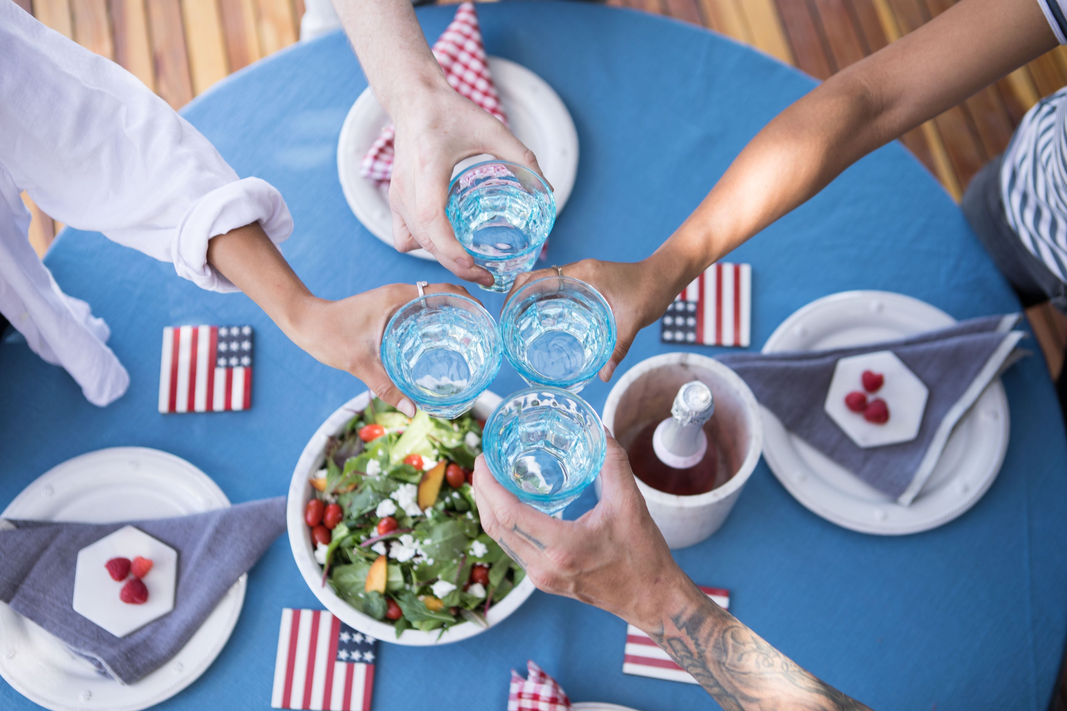 Bistro Glasses Blue 8oz, Set of 6