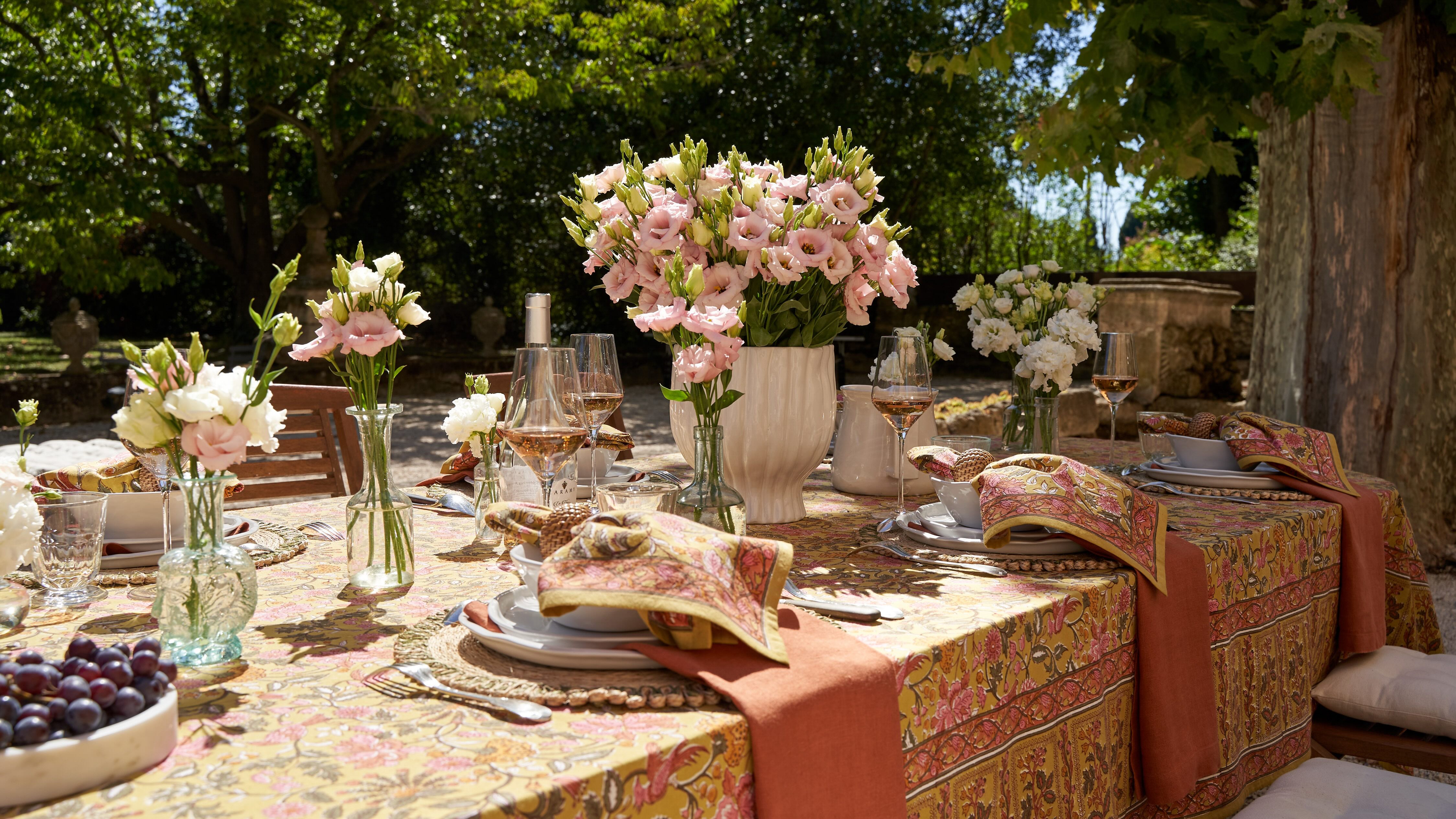 The Making of a French Tablescape featuring Damaris Pink & Mustard