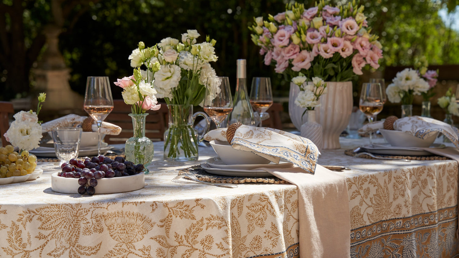 The Making of a French Tablescape featuring Chloe Blue & Brown