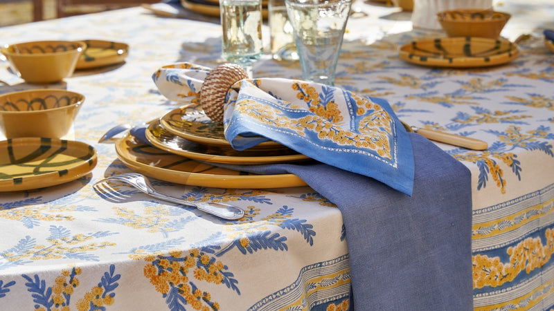 The Making of a Provence Tablescape featuring Mimosa Blue & Yellow