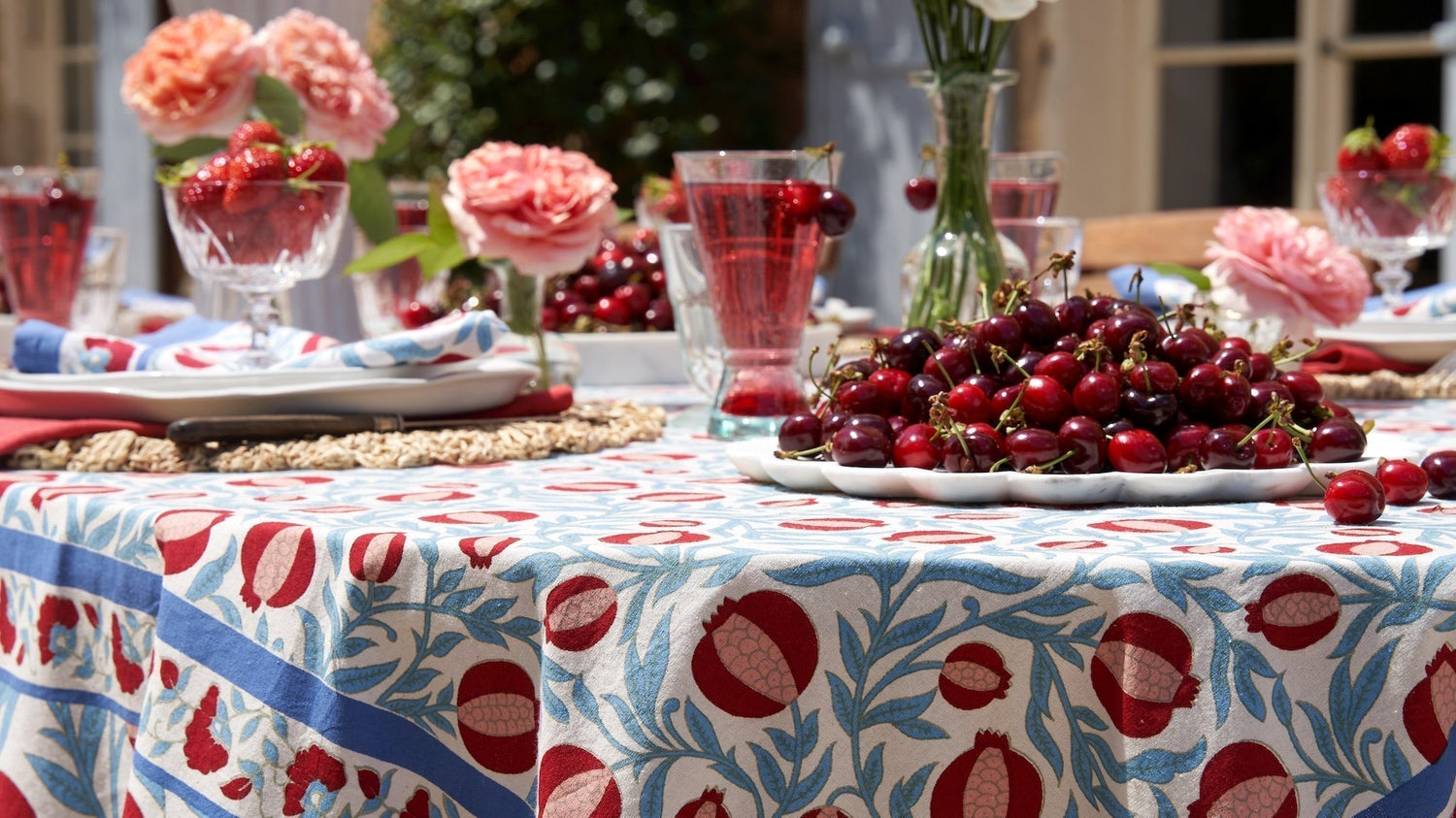 The Making of a French Tablescape featuring Grenadine Red & Blue