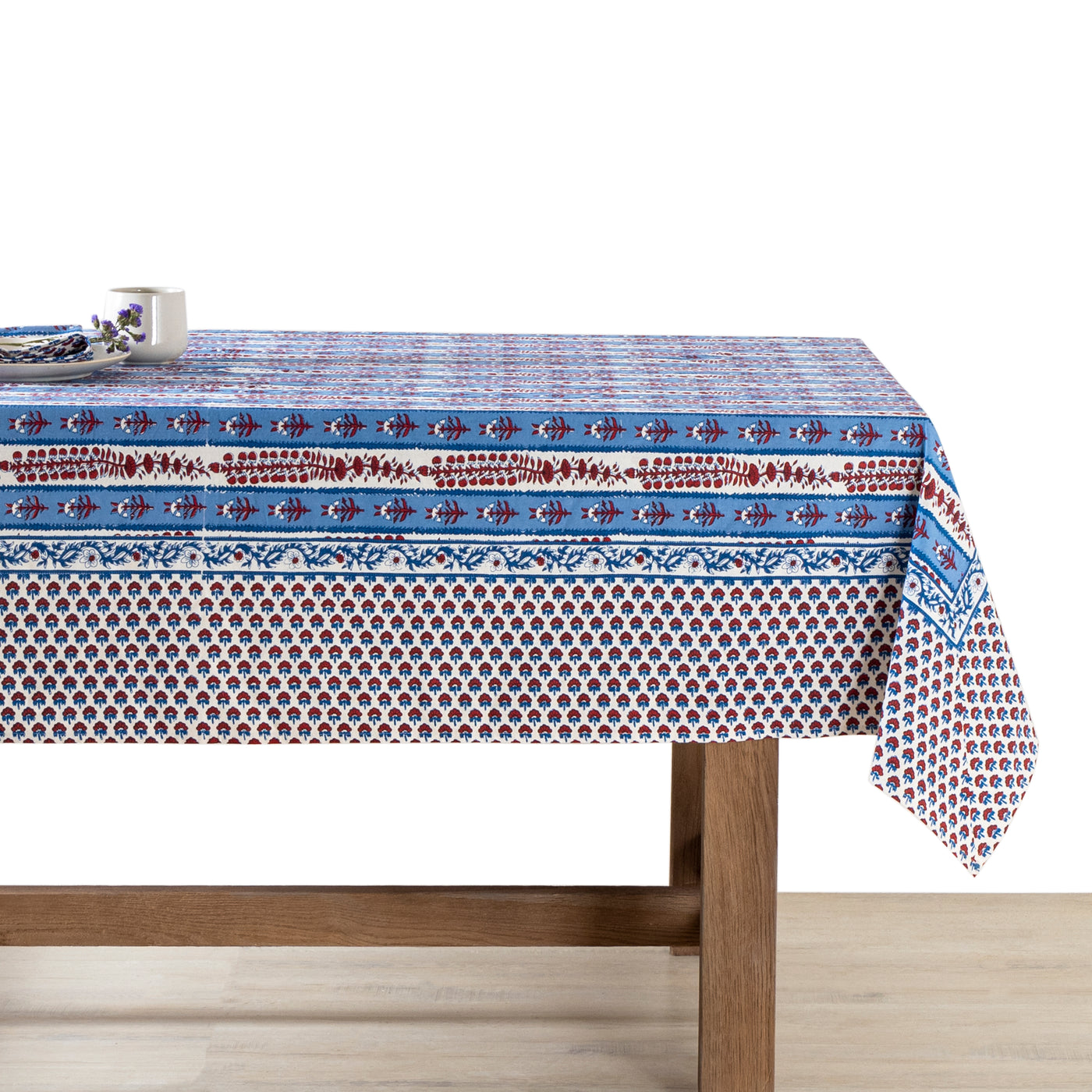 French Tablecloth Avignon Red & Blue