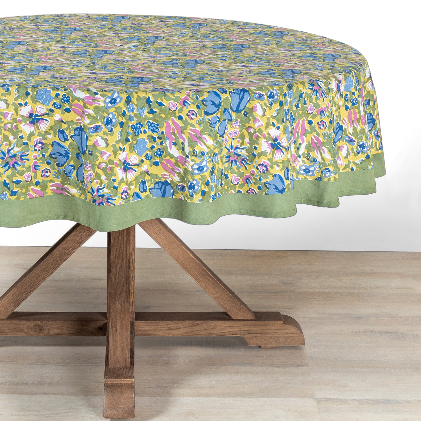 French Tablecloth Jardin Blue & Vert