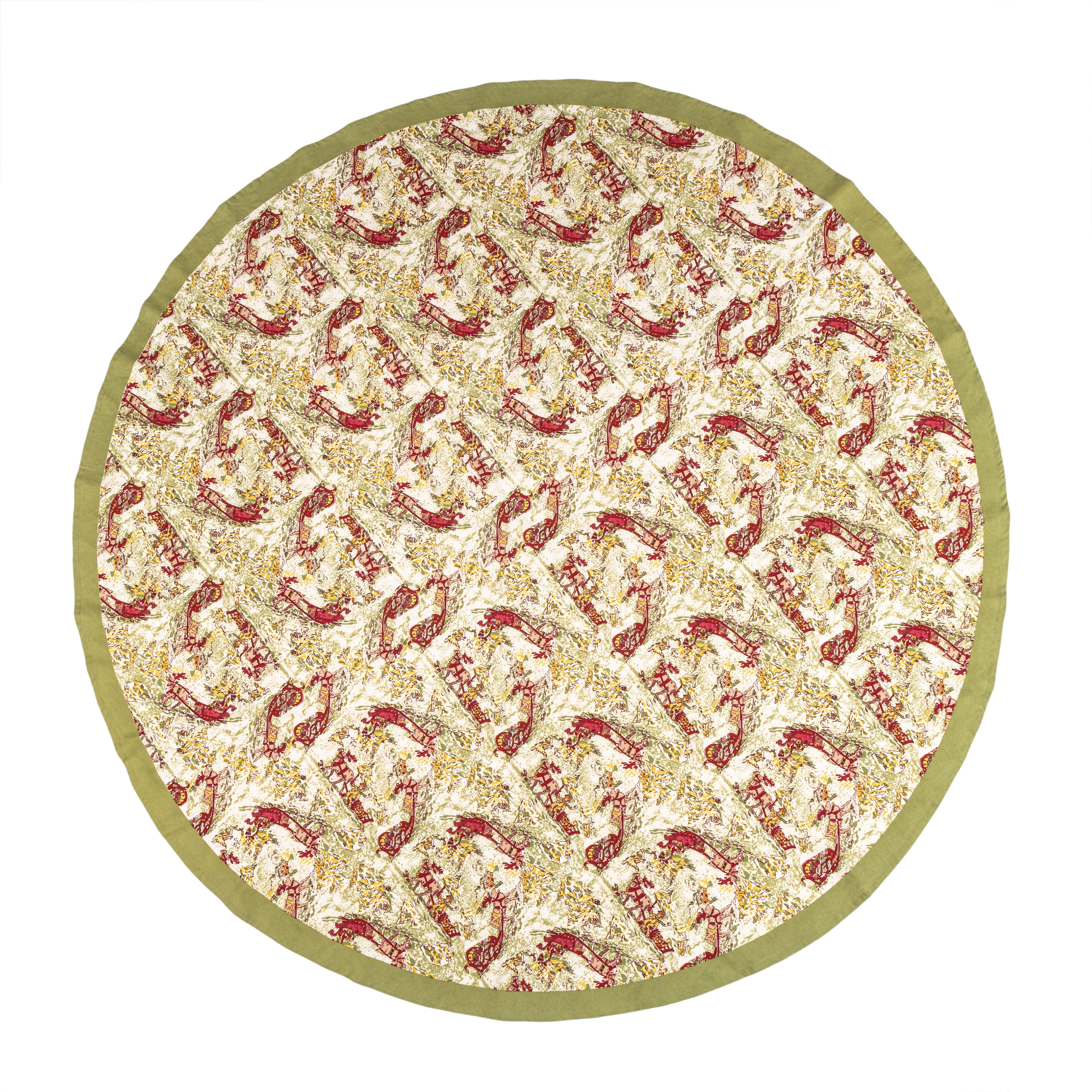 French Tablecloth Renne Red & Green