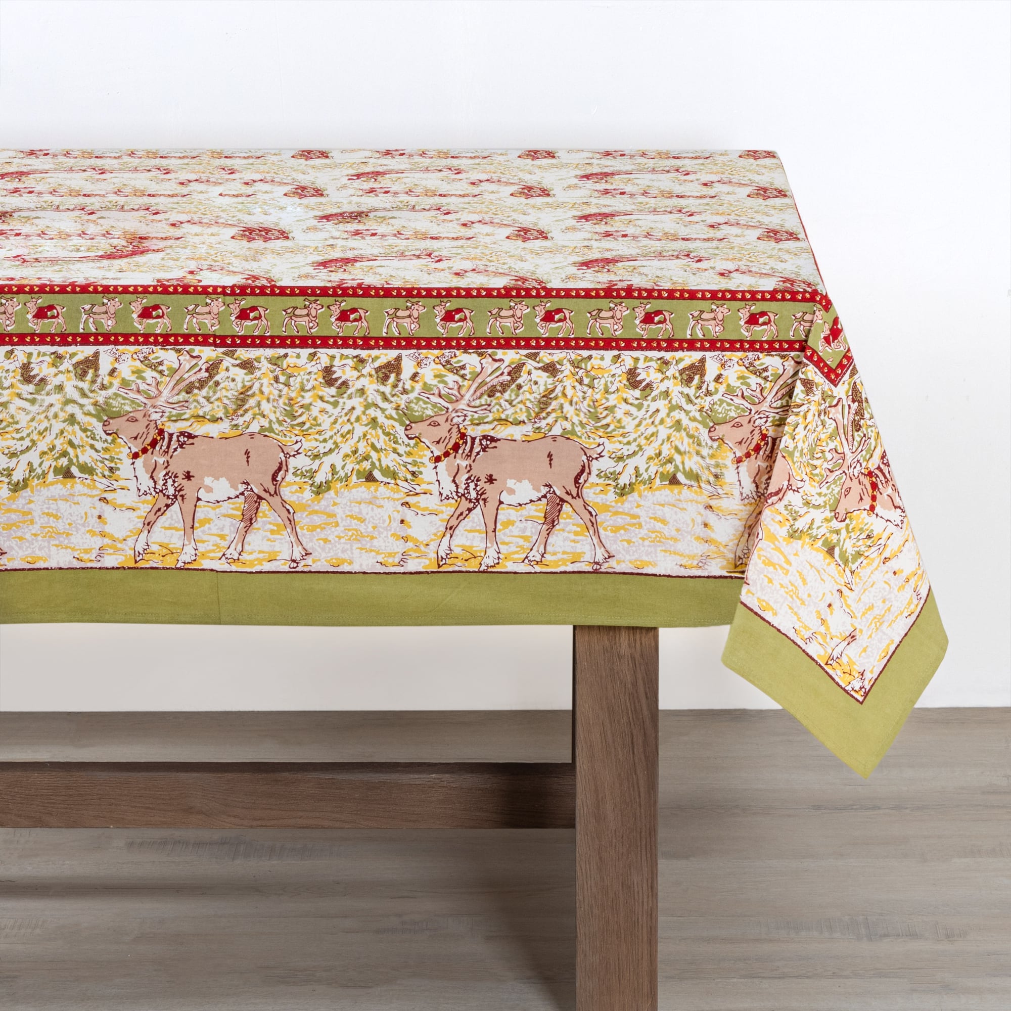 French Tablecloth Renne Red & Green