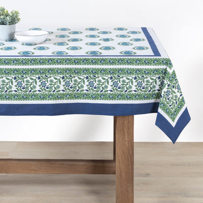 French Tablecloth Cassis Blue & Green