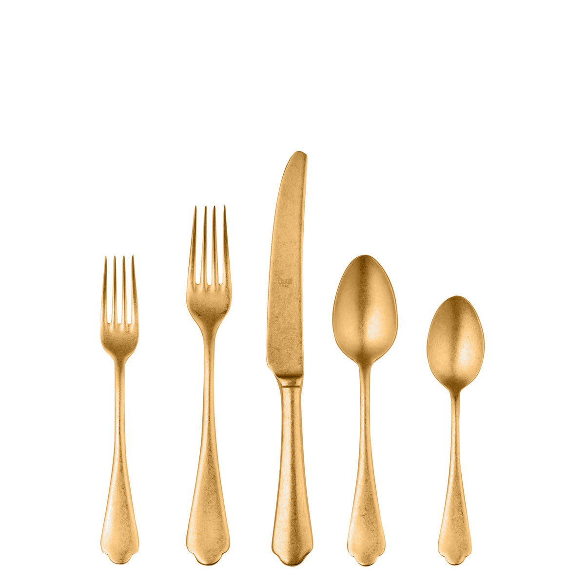 Dolce Vita Pewter Gold Flatware  Set - 5 Pcs.