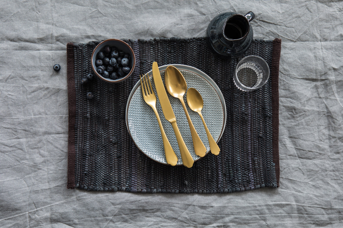 Dolce Vita Pewter Gold Flatware  Set - 5 Pcs.