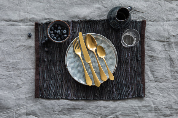 Dolce Vita Pewter Gold Flatware  Set - 5 Pcs.