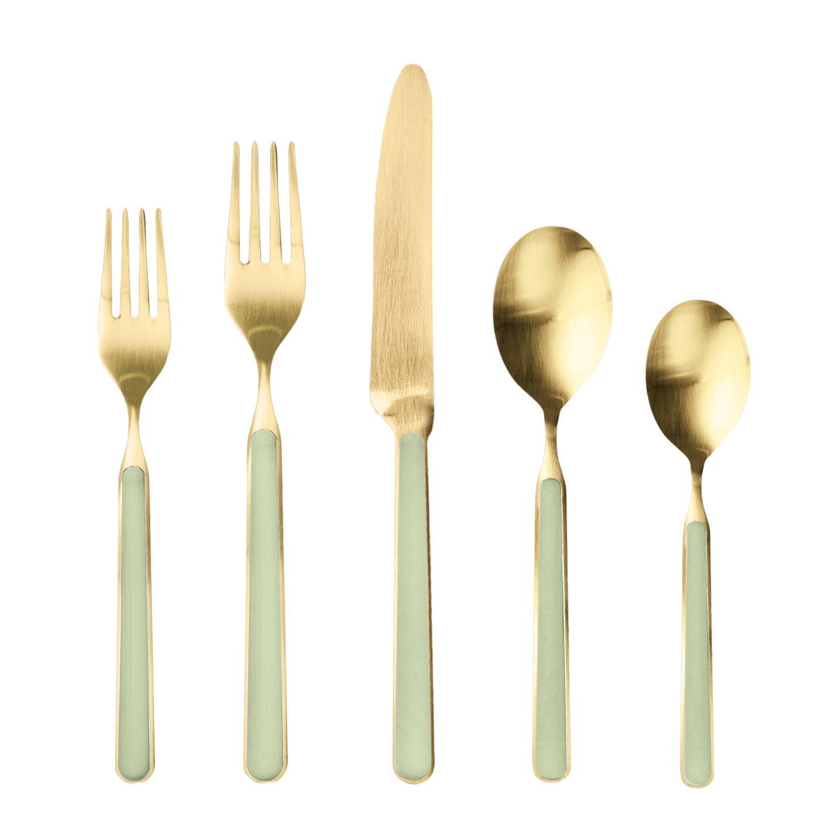Fantasia Ice Gold Flatware  Set - 5 Pcs. - Sage