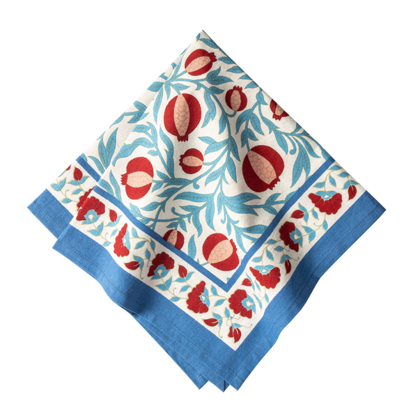 French Tablecloth Grenadine Red & Blue